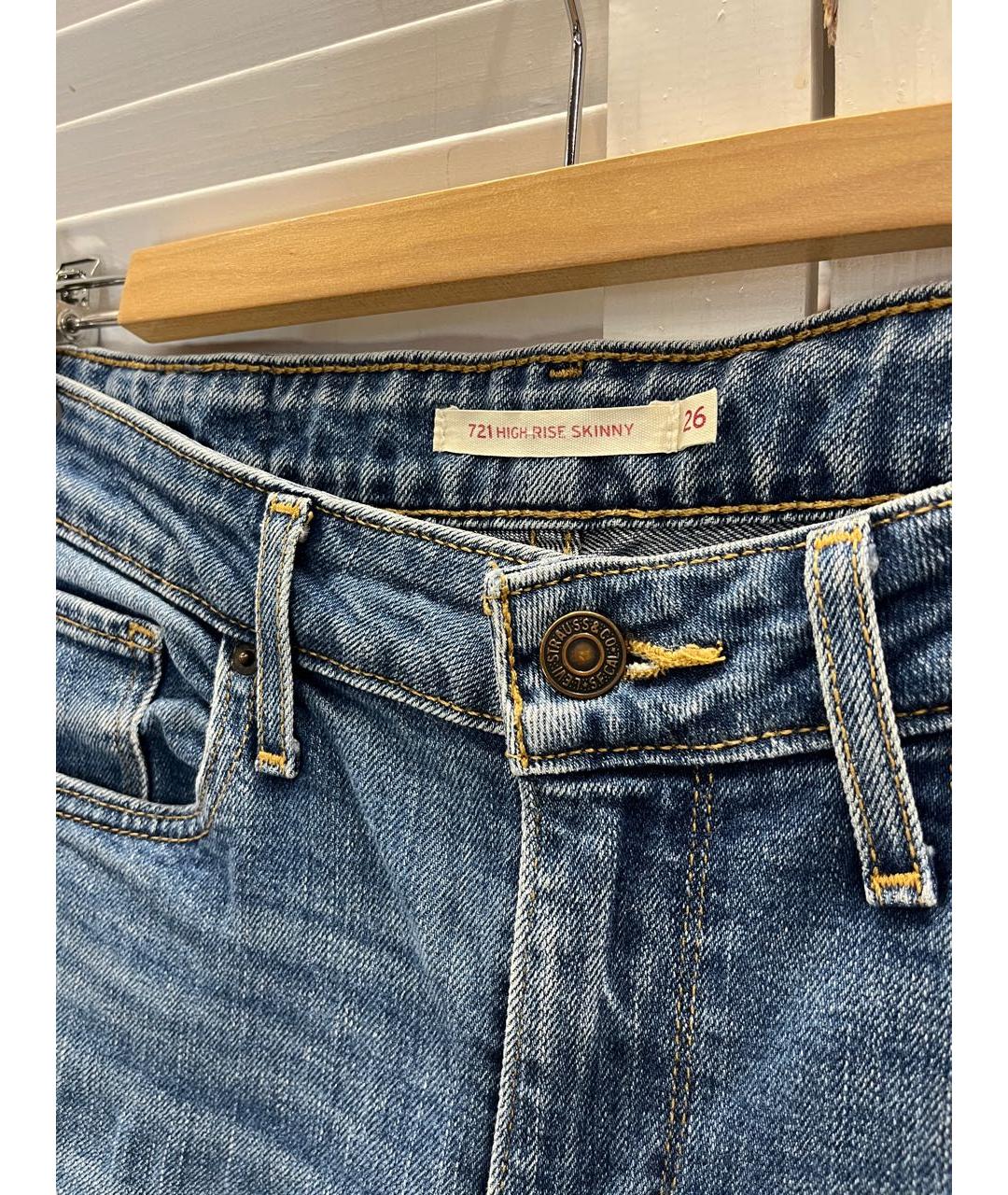 LEVI'S Голубые хлопко-эластановые джинсы слим, фото 2