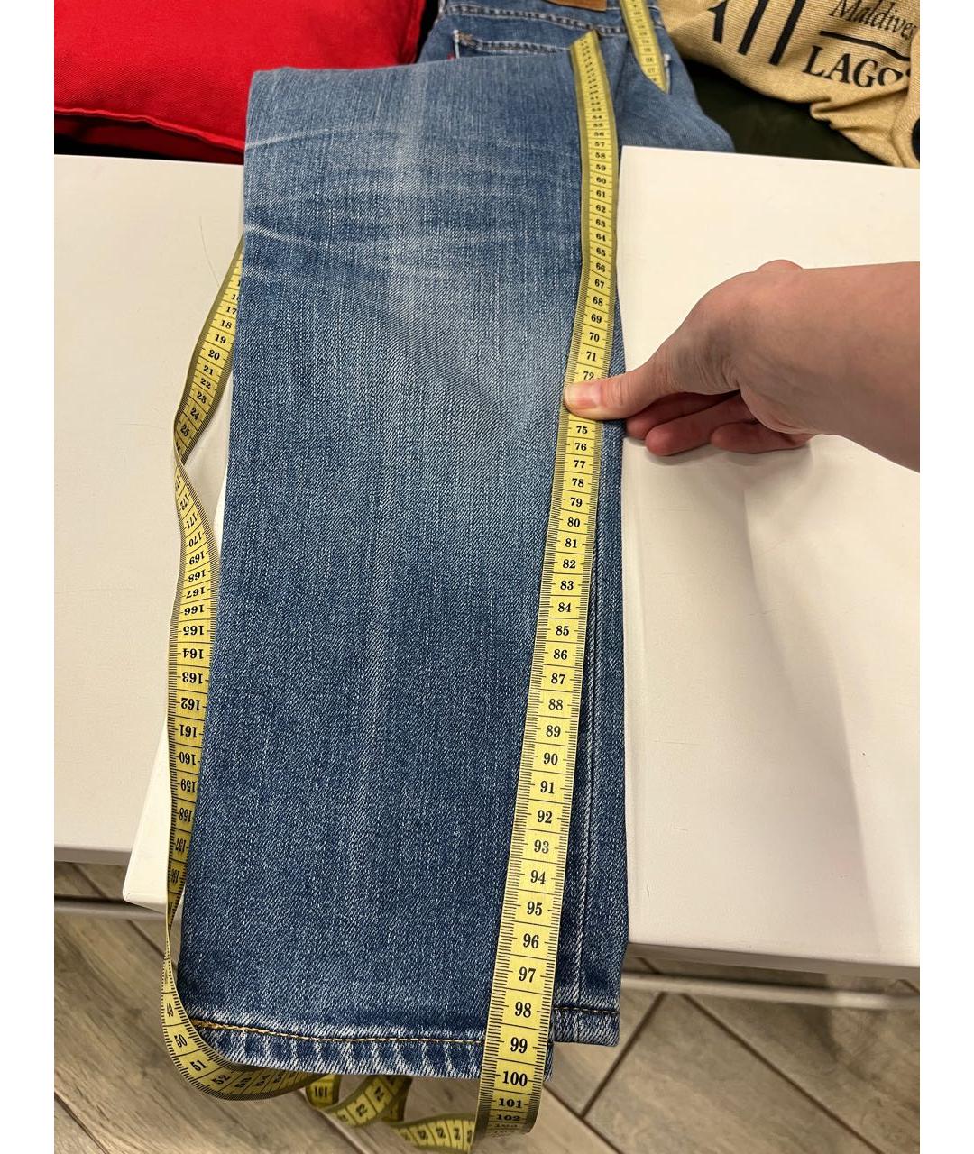 LEVI'S Голубые хлопко-эластановые джинсы слим, фото 7