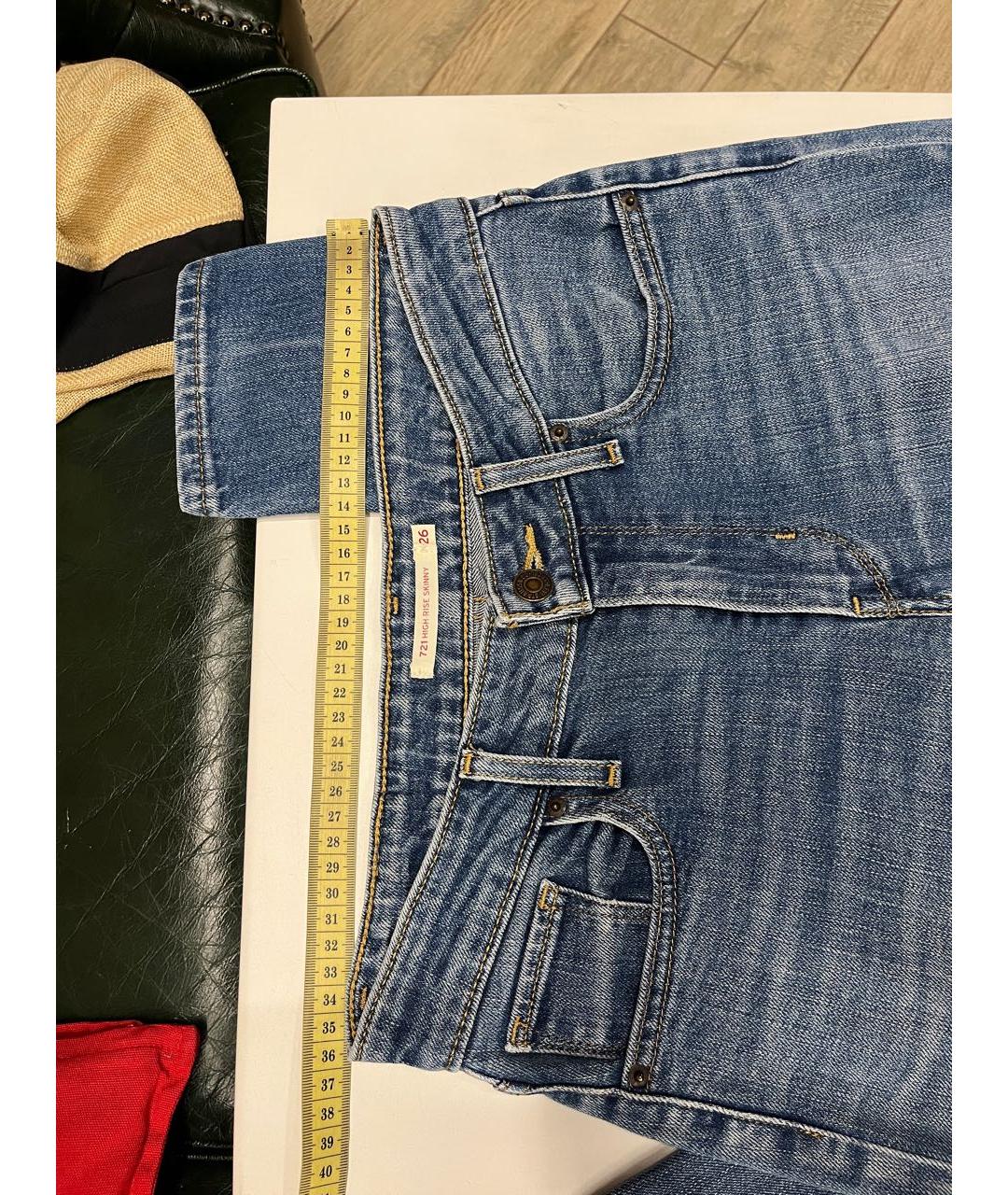 LEVI'S Голубые хлопко-эластановые джинсы слим, фото 5