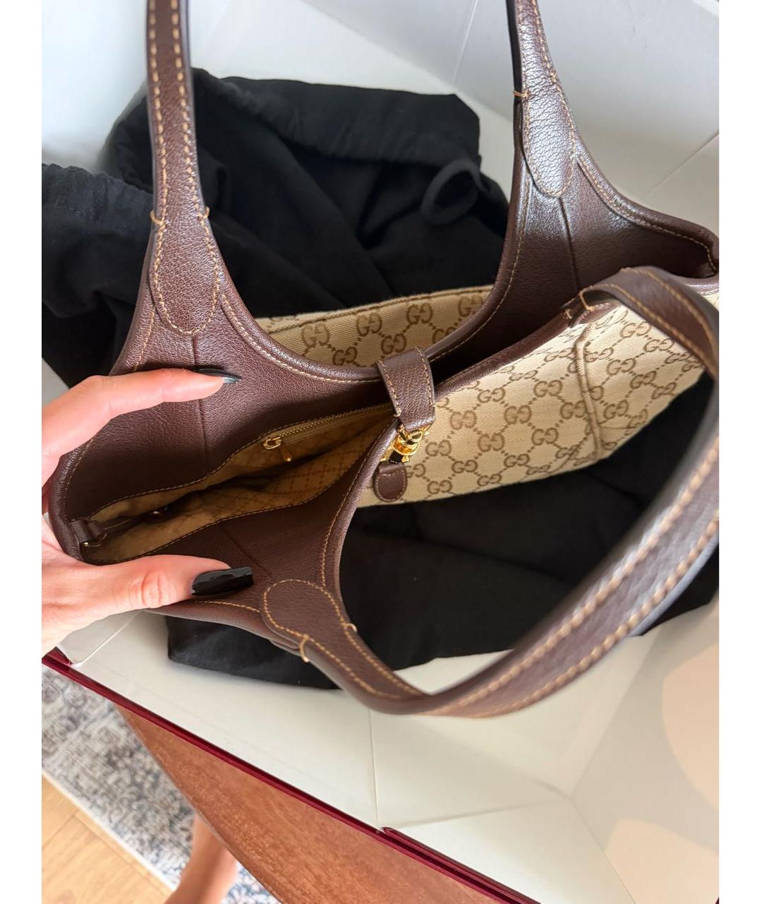 GUCCI Бежевая канва сумка через плечо, фото 3