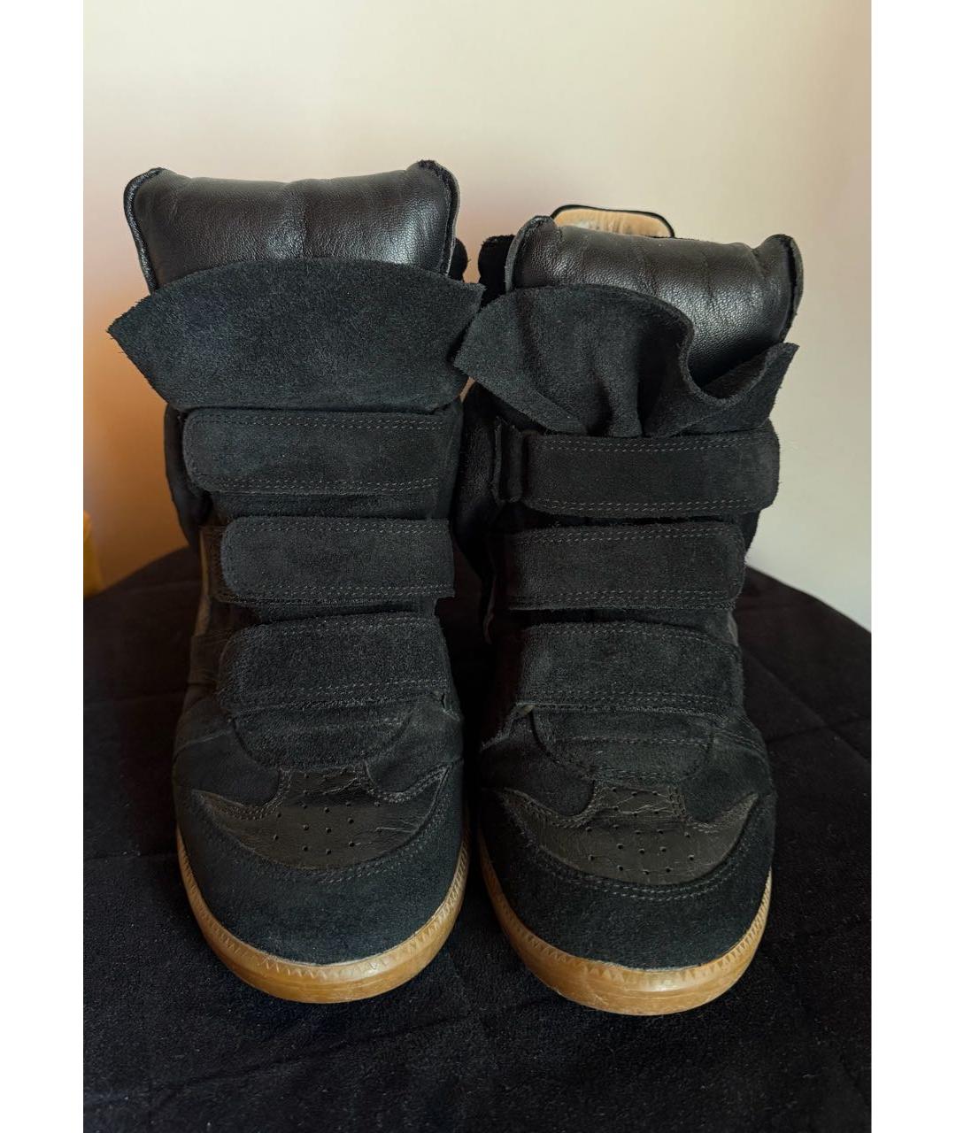 ISABEL MARANT Черные кожаные кеды, фото 2