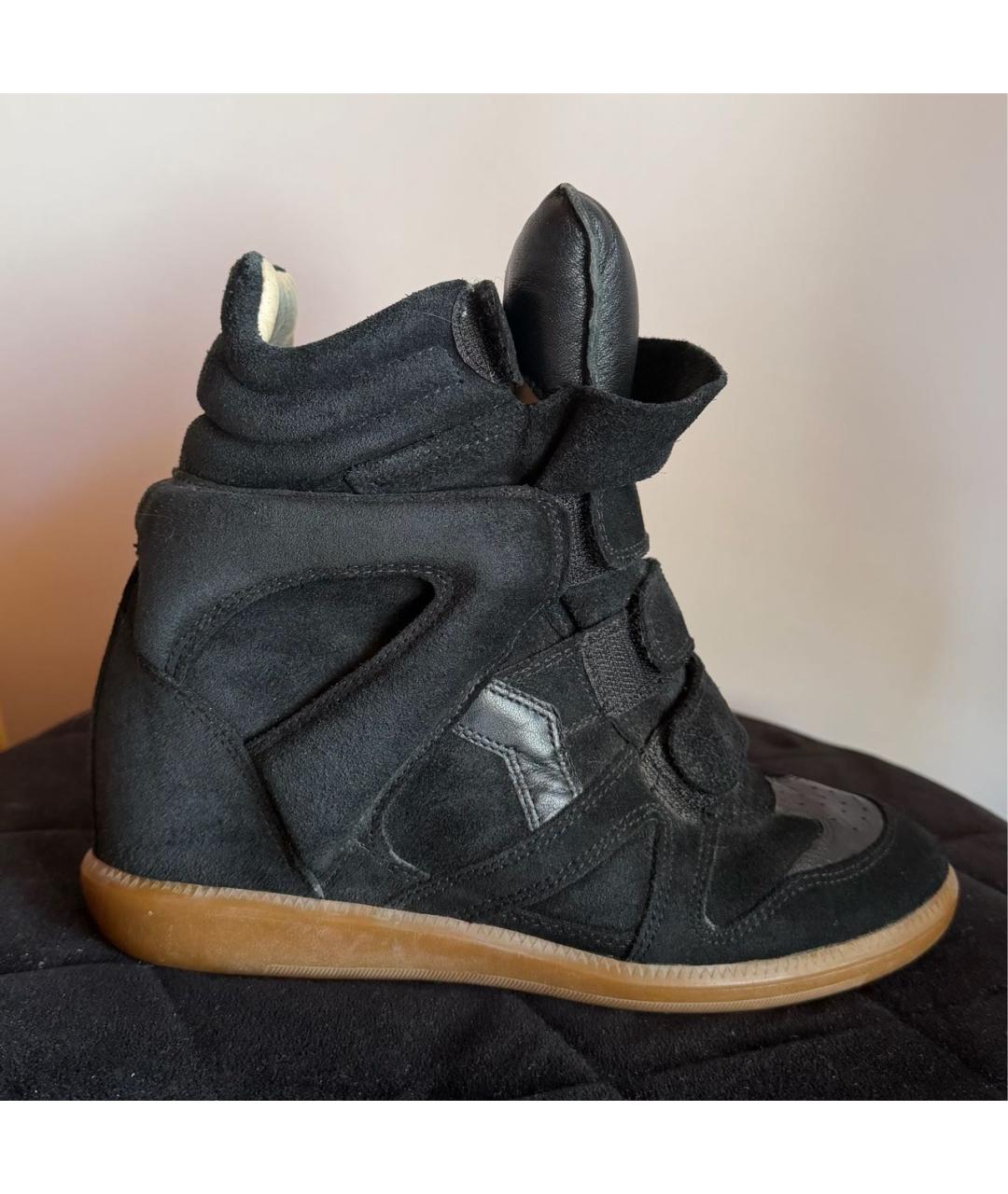 ISABEL MARANT Черные кожаные кеды, фото 8
