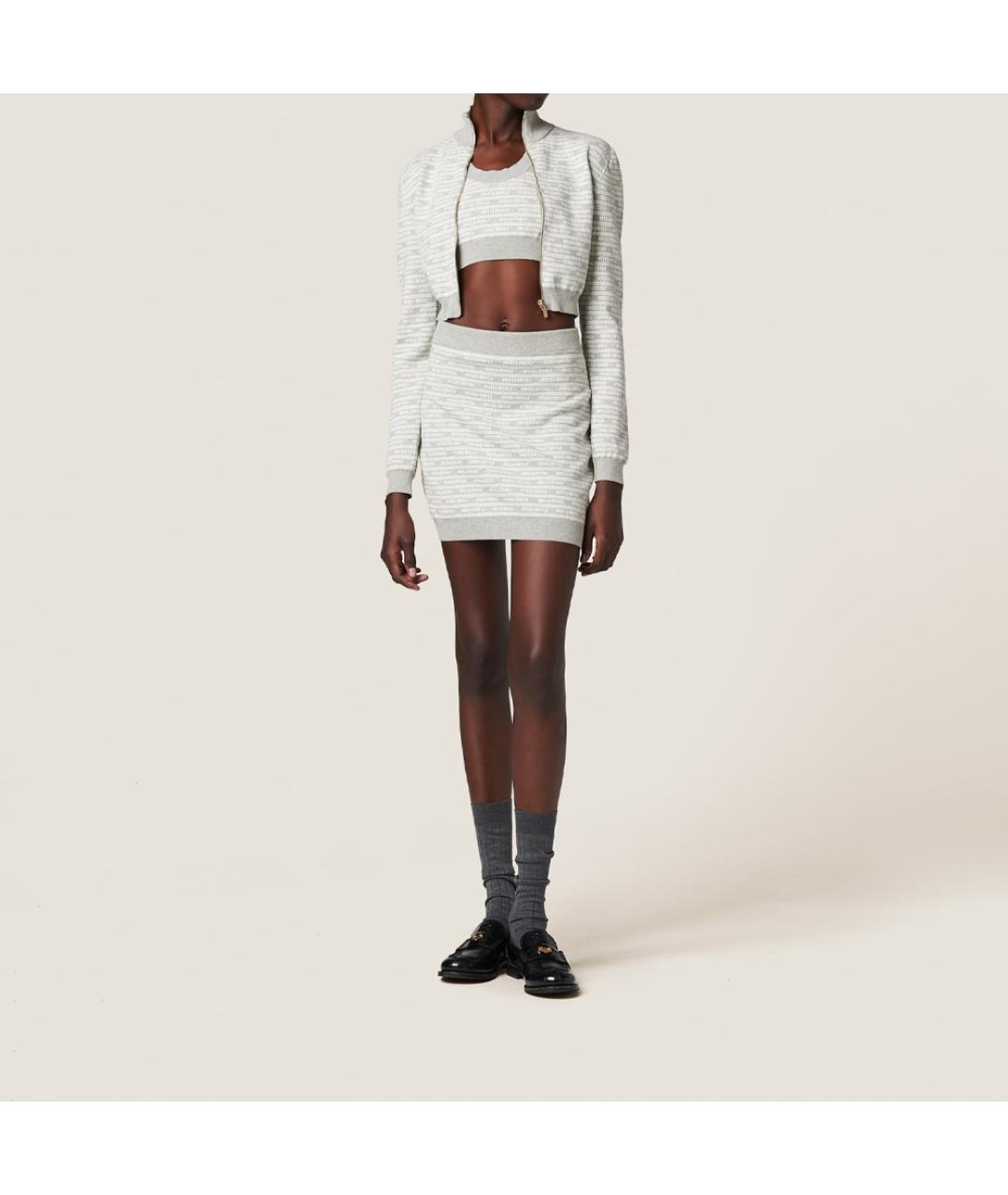 MIU MIU Серая майка, фото 3