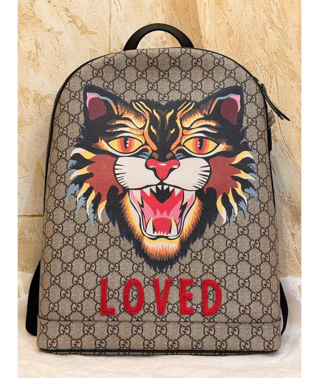 GUCCI Бежевый канва портфель, фото 6