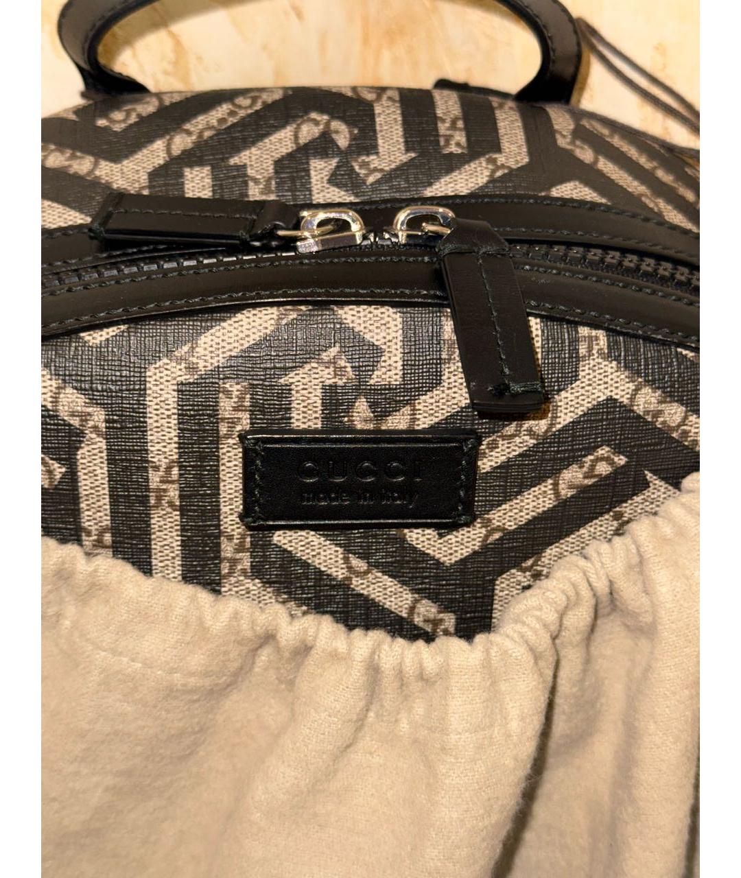 GUCCI Антрацитовый канва портфель, фото 6