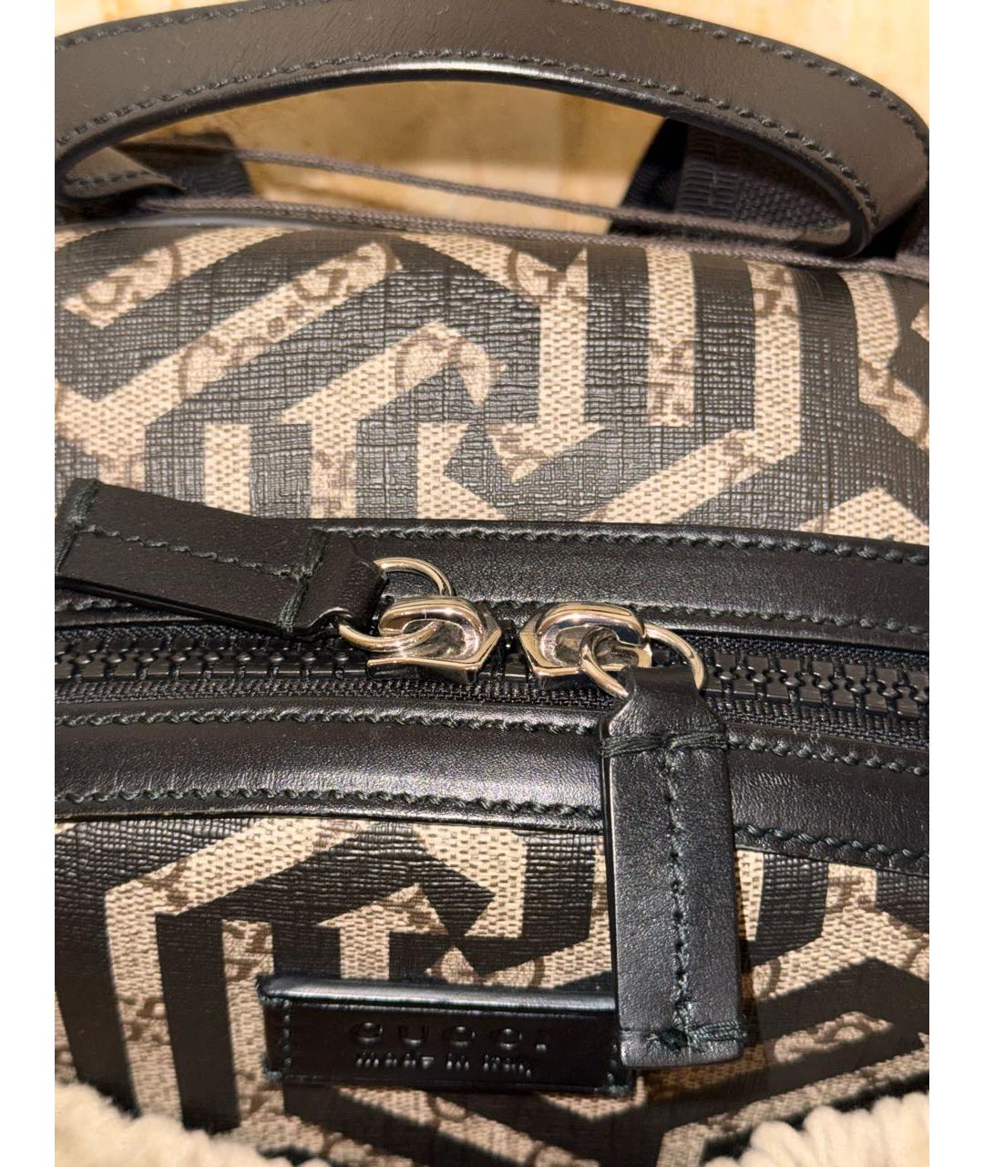 GUCCI Антрацитовый канва портфель, фото 7