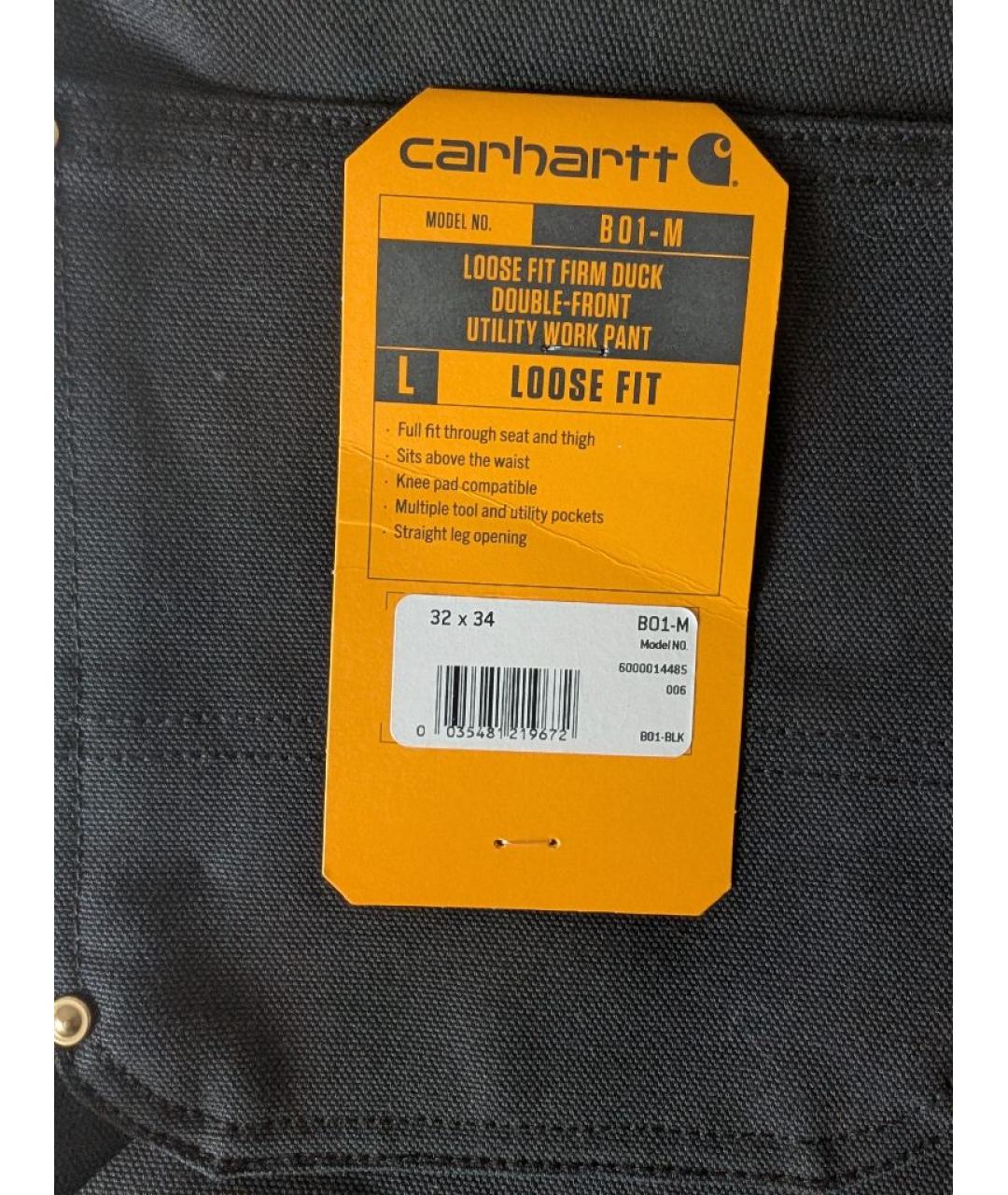 CARHARTT Черные хлопковые повседневные брюки, фото 8
