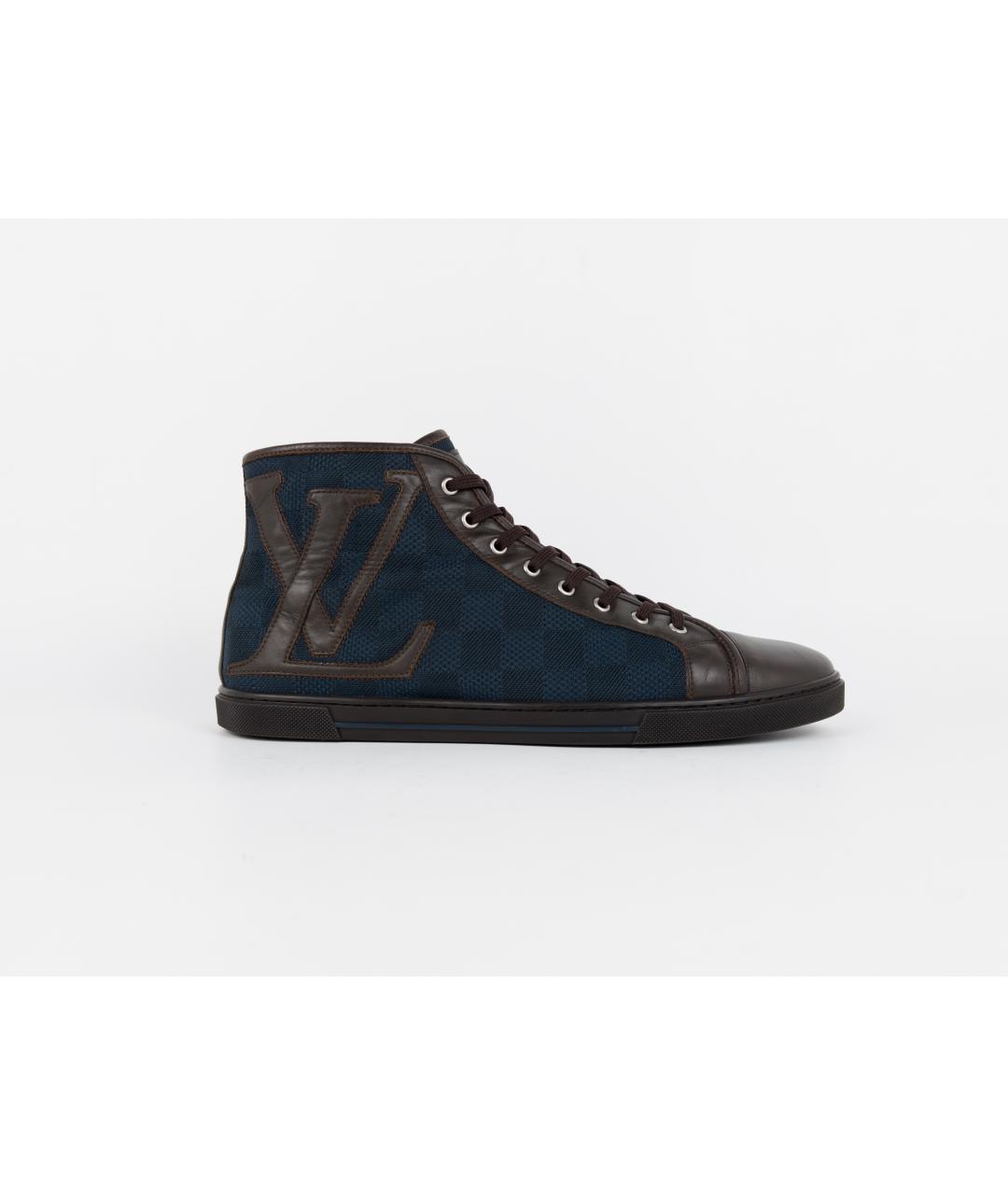 LOUIS VUITTON Синие текстильные высокие кроссовки / кеды, фото 10