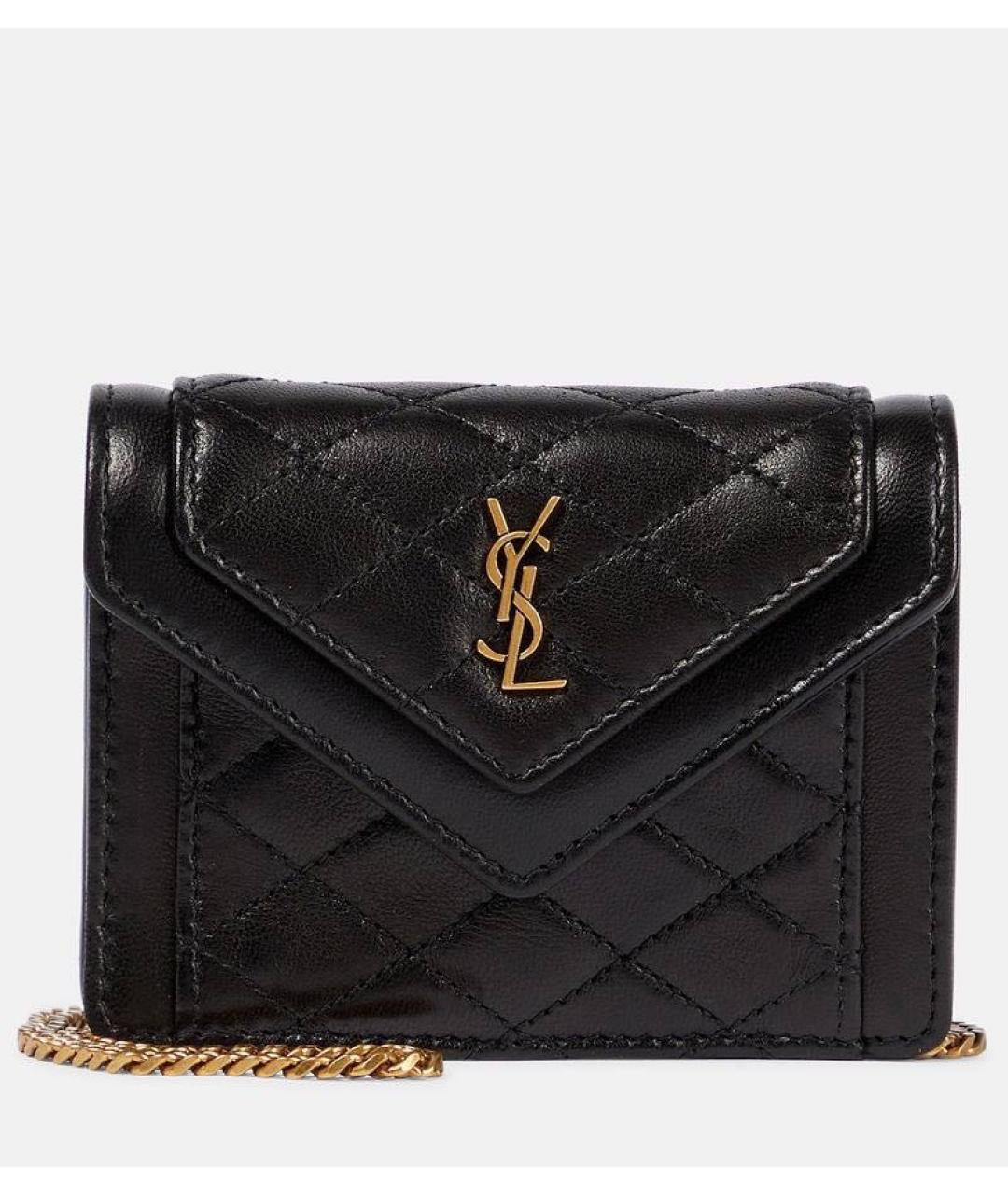 SAINT LAURENT Черная кожаная сумка через плечо, фото 5