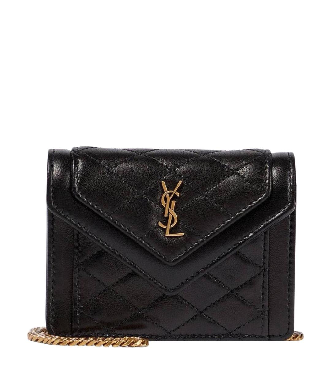 SAINT LAURENT Черная кожаная сумка через плечо, фото 1