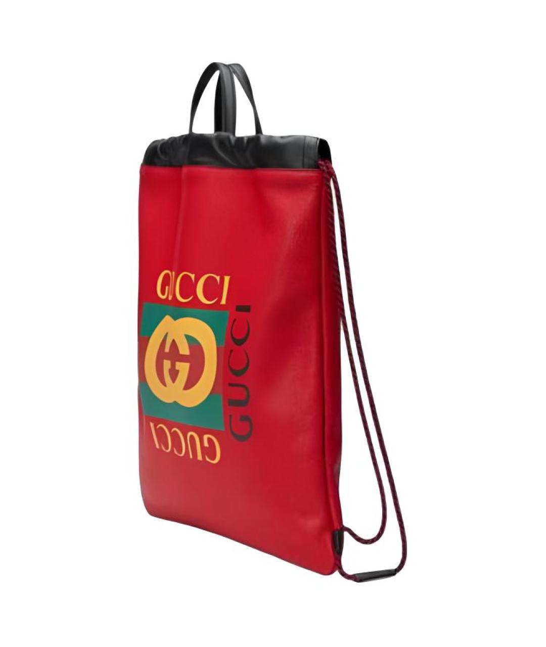 GUCCI Красный кожаный рюкзак, фото 2