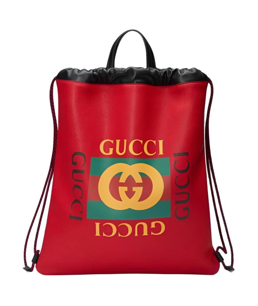 GUCCI Красный кожаный рюкзак, фото 1