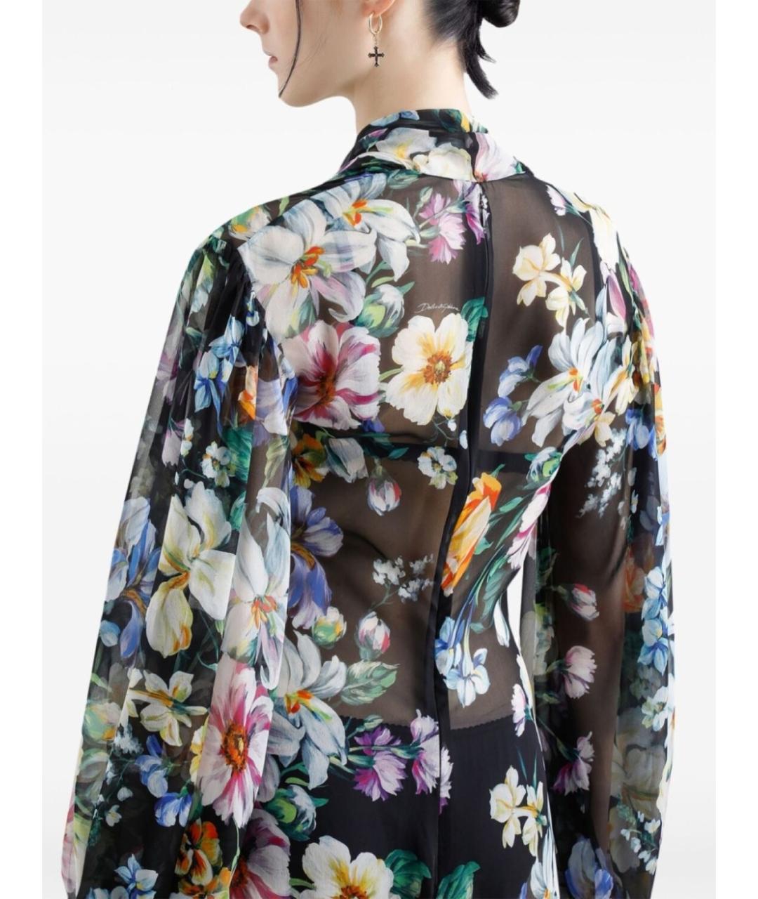DOLCE&GABBANA Мульти шифоновое платье, фото 6