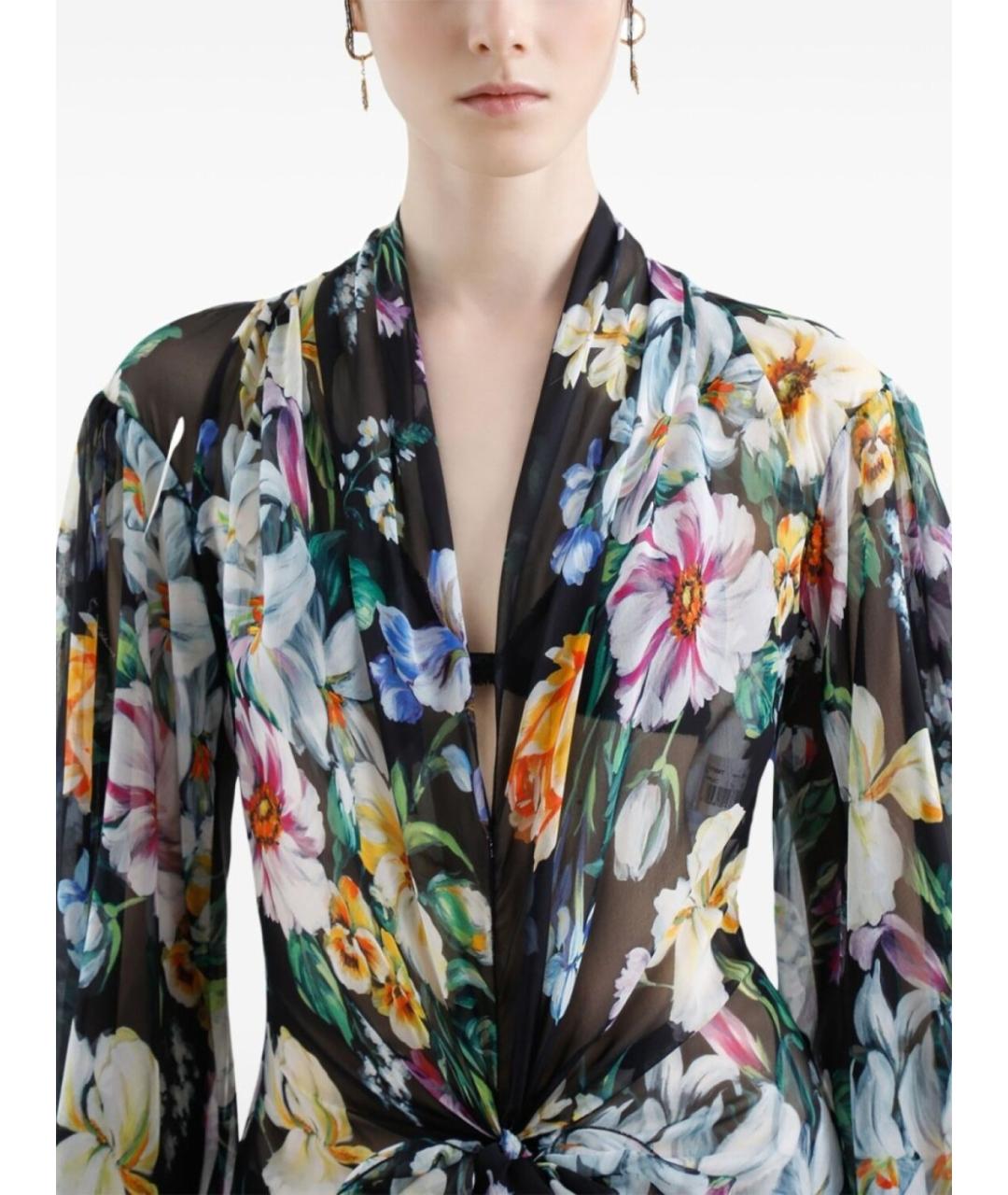 DOLCE&GABBANA Мульти шифоновое платье, фото 5