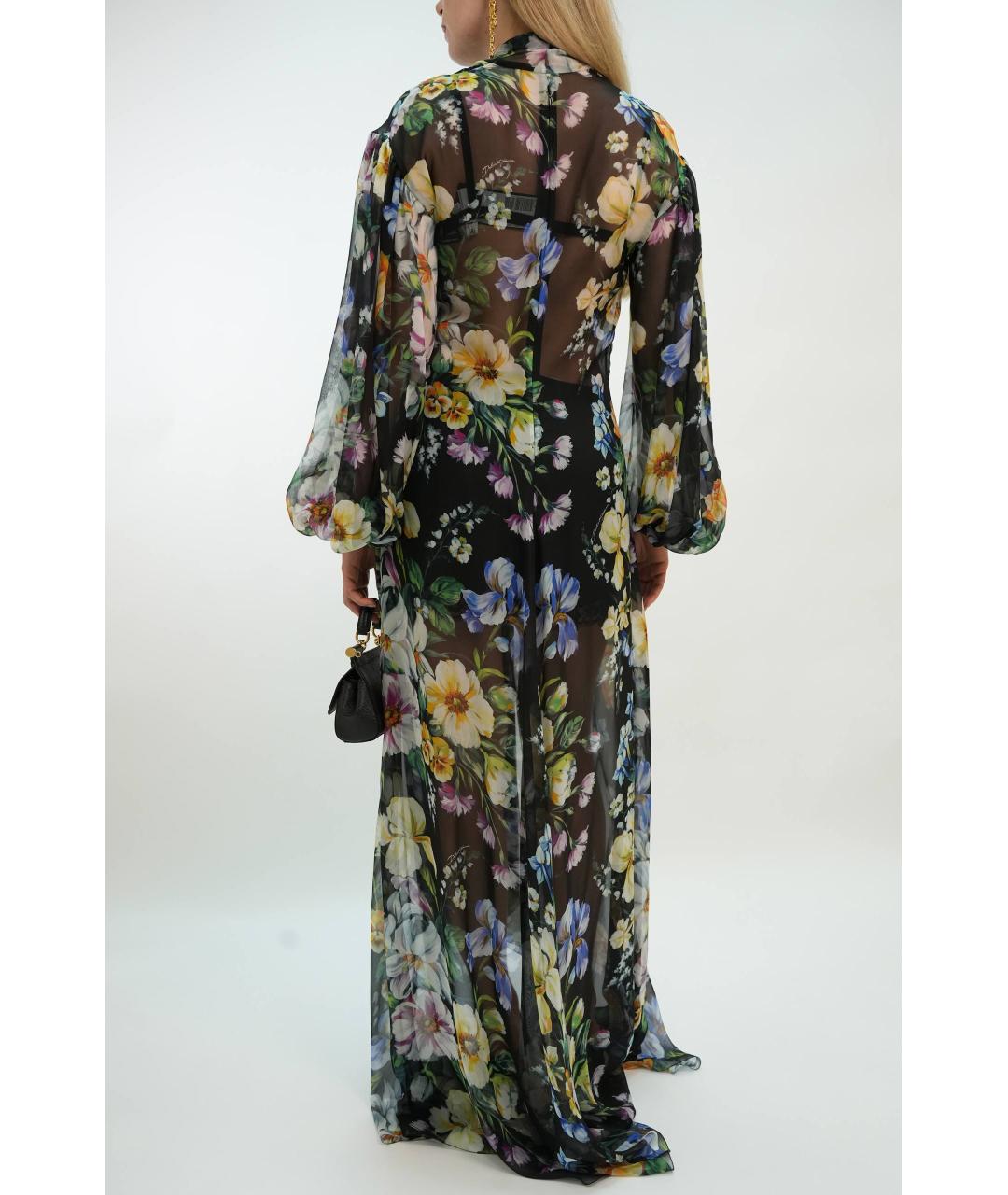 DOLCE&GABBANA Мульти шифоновое платье, фото 3
