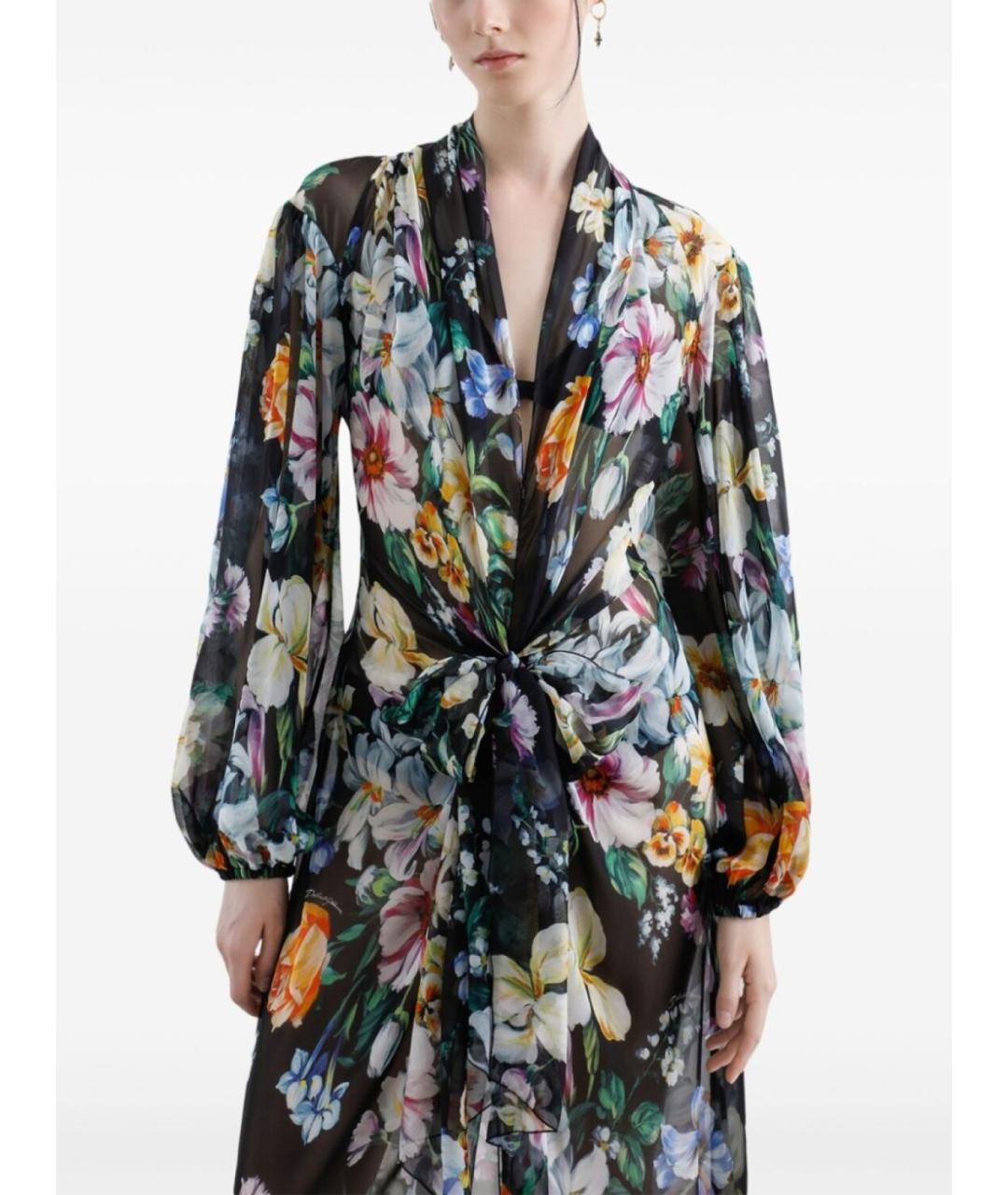 DOLCE&GABBANA Мульти шифоновое платье, фото 8