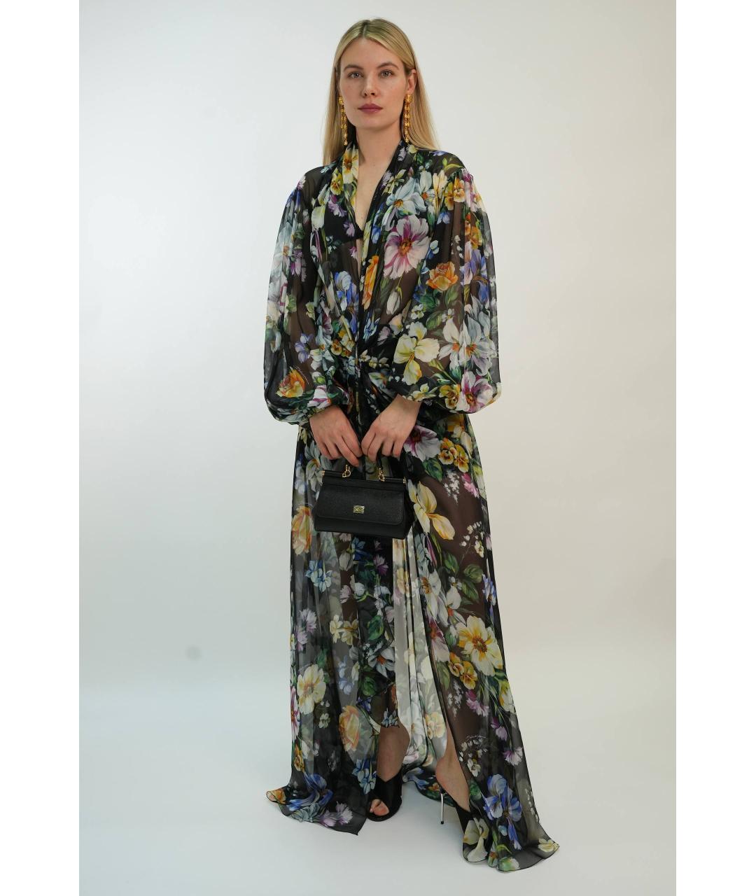 DOLCE&GABBANA Мульти шифоновое платье, фото 2