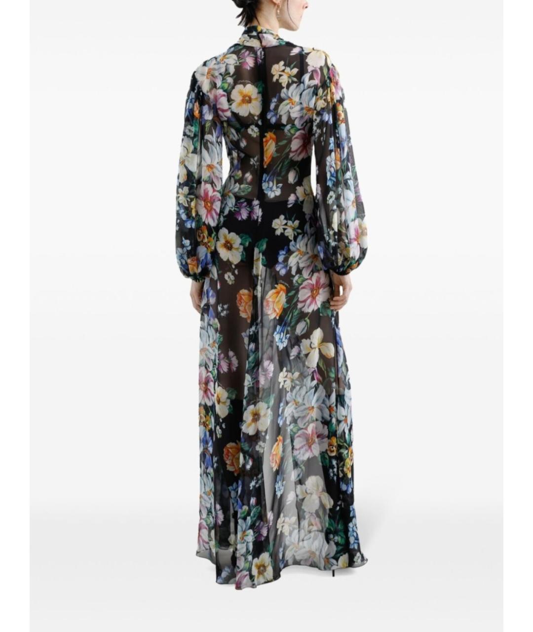 DOLCE&GABBANA Мульти шифоновое платье, фото 7