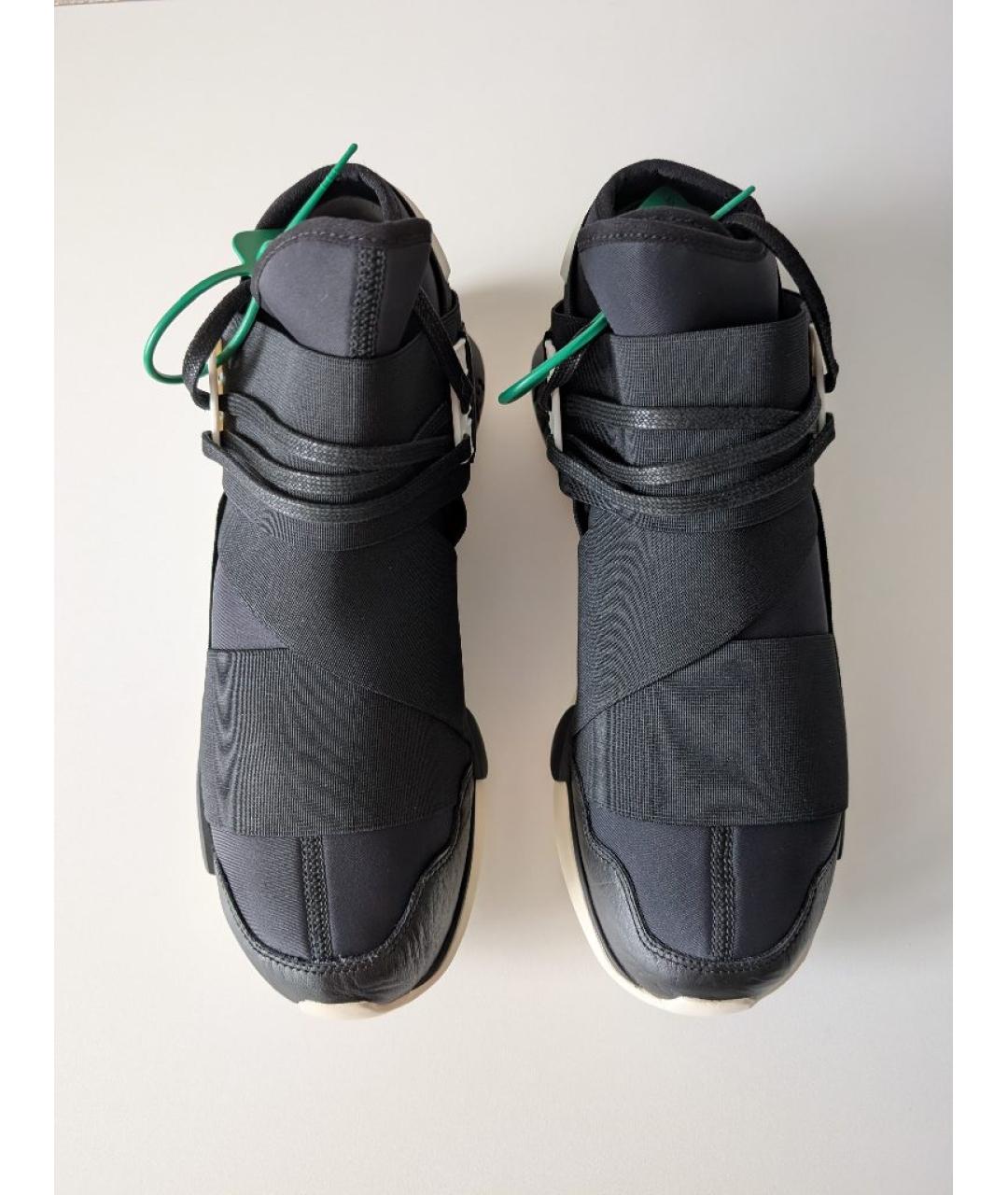 Y-3 Черные кожаные высокие кроссовки / кеды, фото 4
