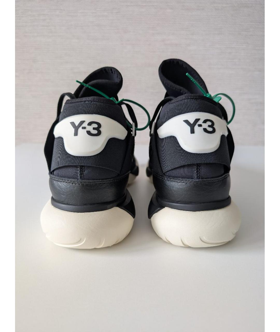 Y-3 Черные кожаные высокие кроссовки / кеды, фото 5