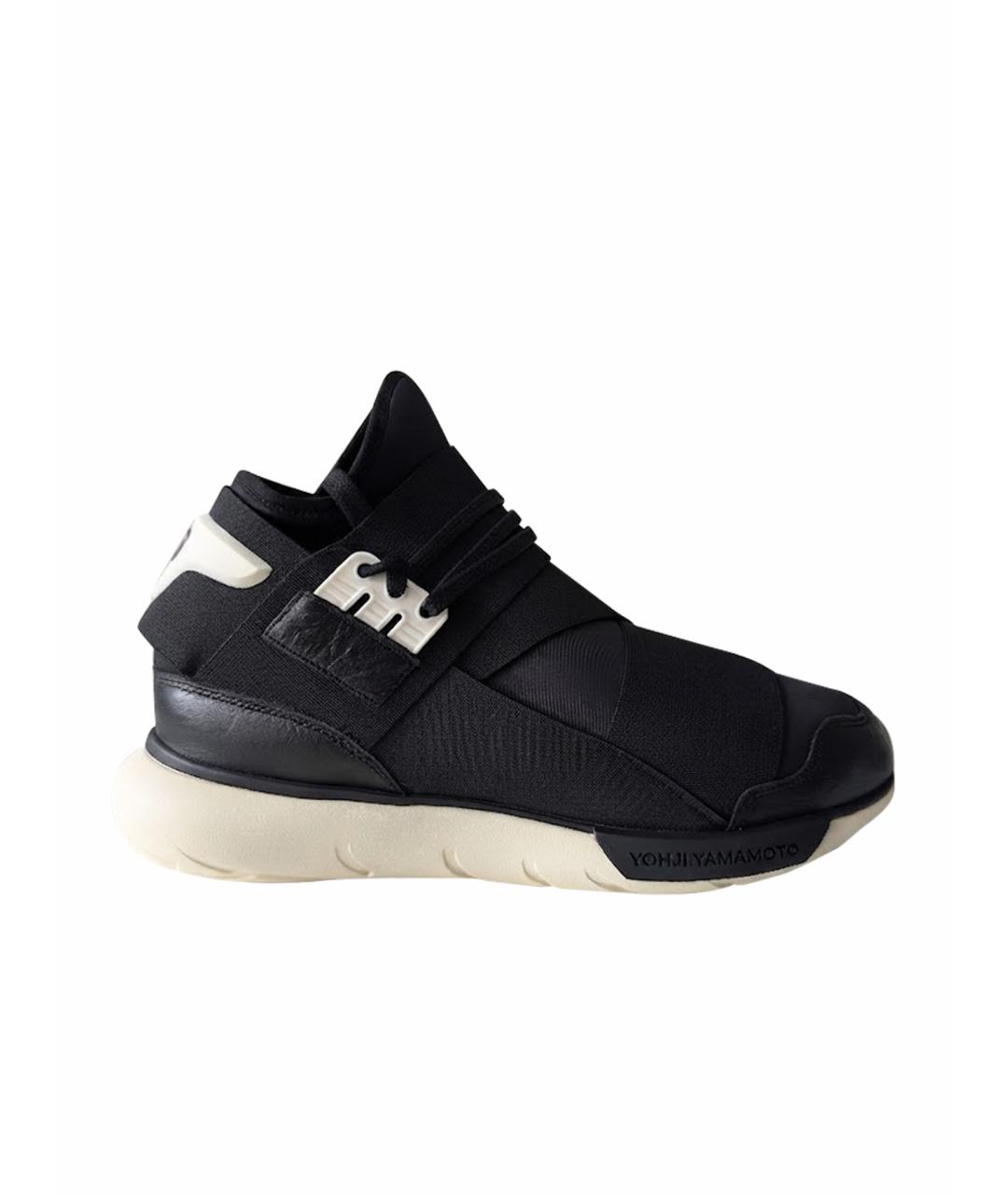 Y-3 Черные кожаные высокие кроссовки / кеды, фото 10