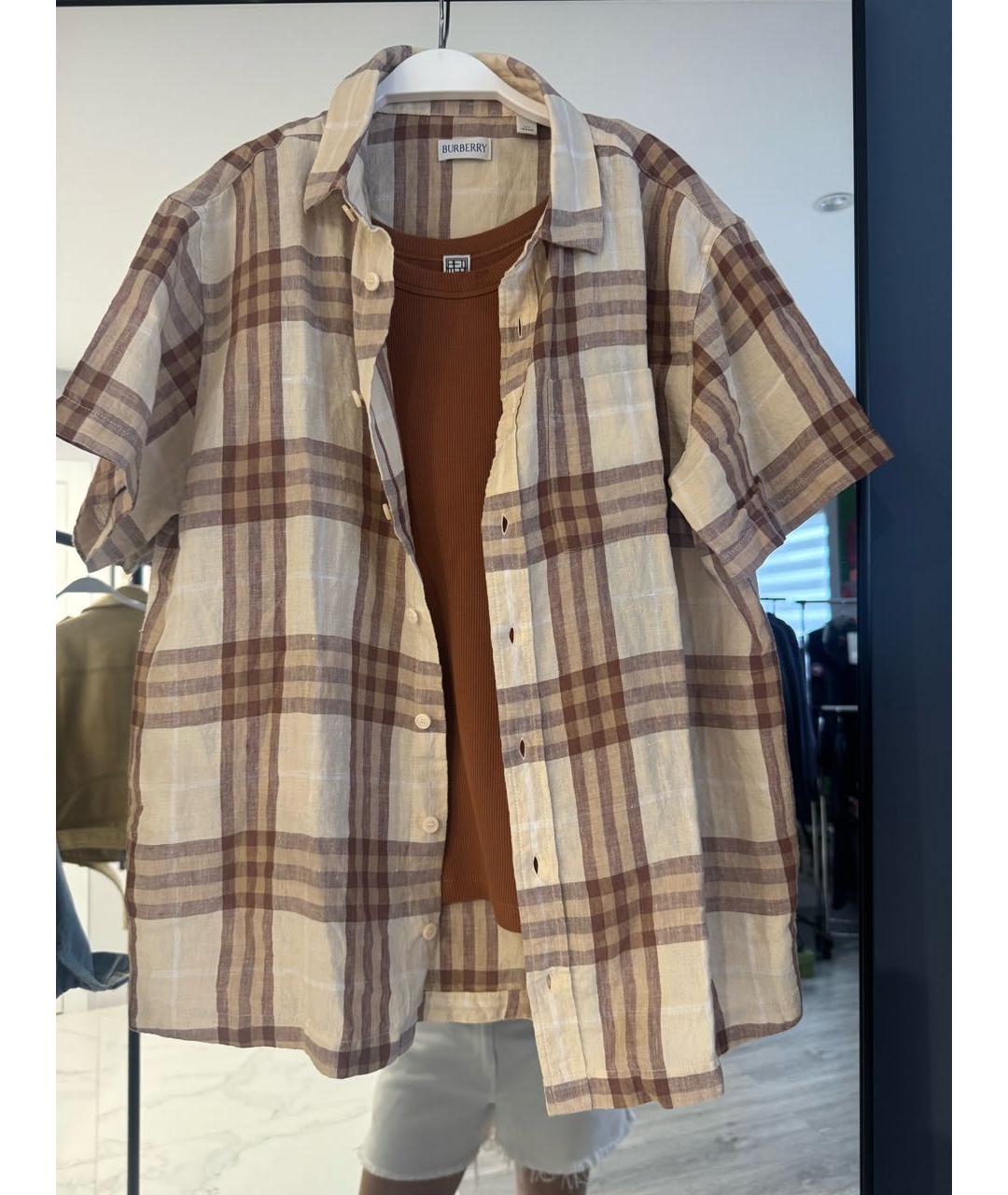 BURBERRY Мульти льняная рубашка, фото 5