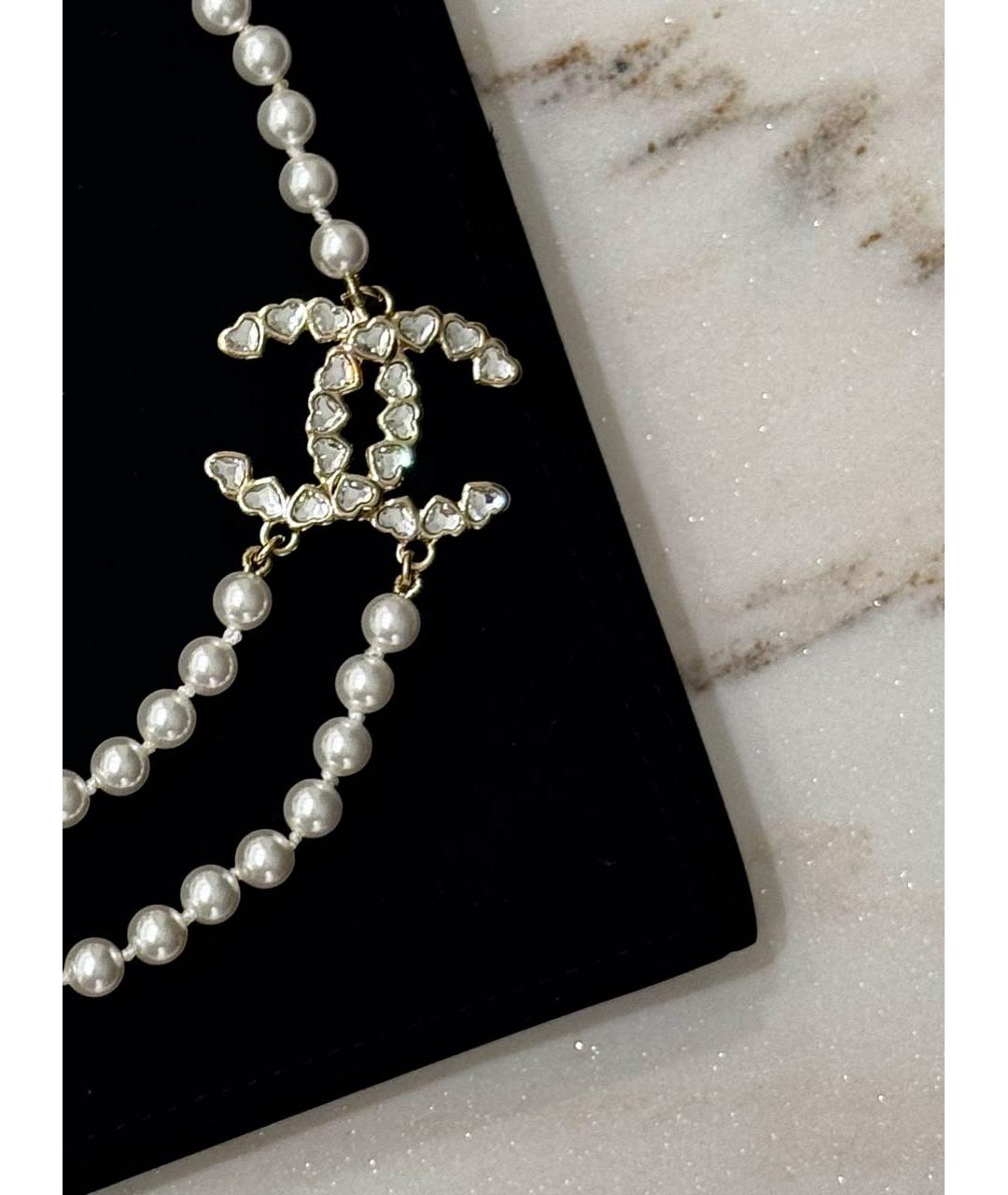 CHANEL Белое жемчужное колье, фото 3