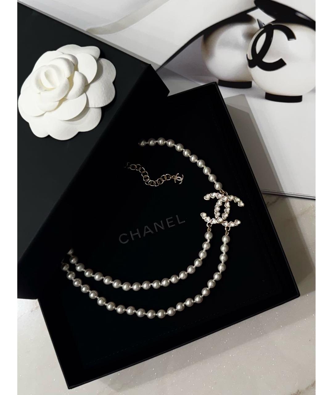 CHANEL Белое жемчужное колье, фото 2