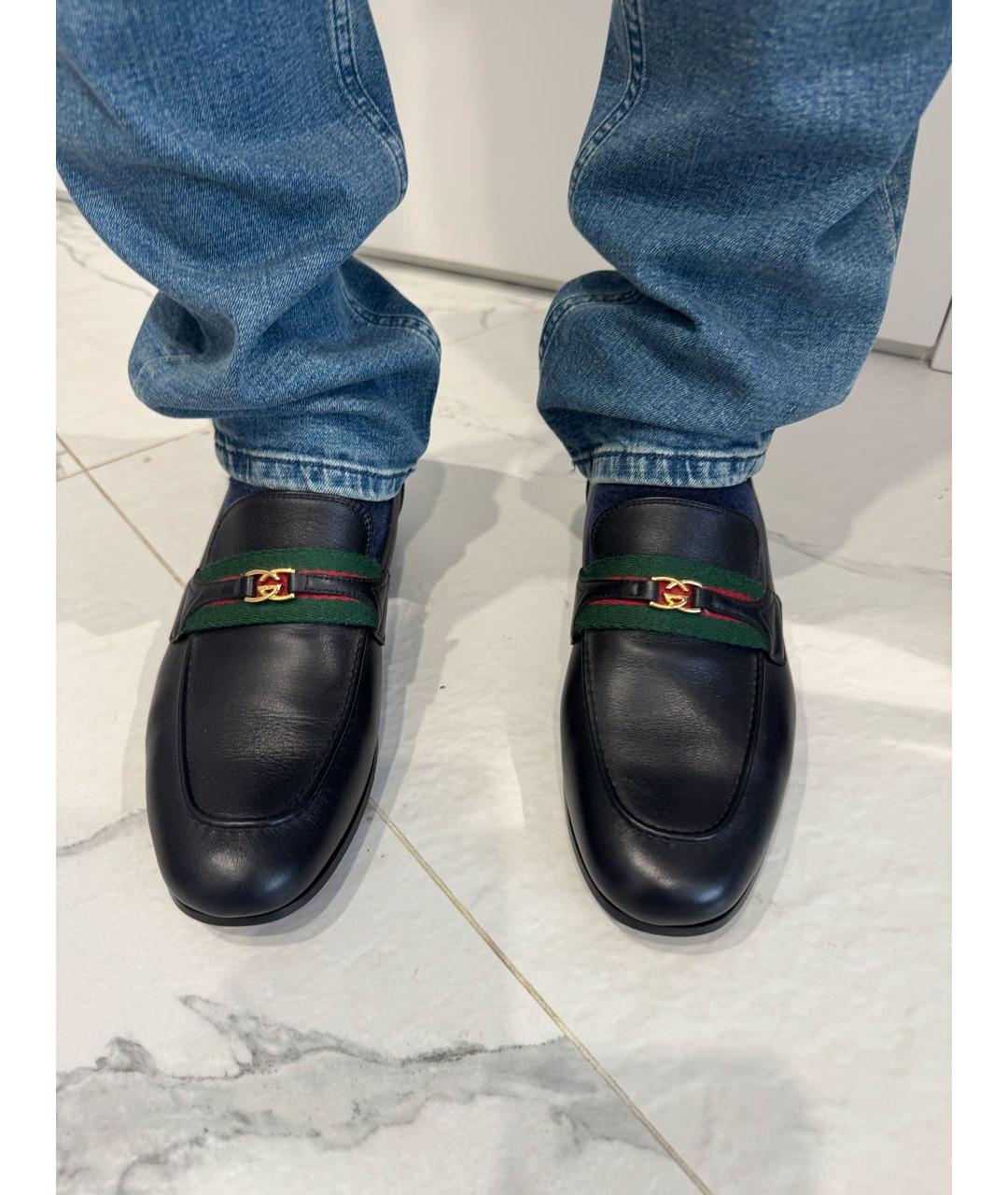 GUCCI Черные кожаные туфли, фото 6