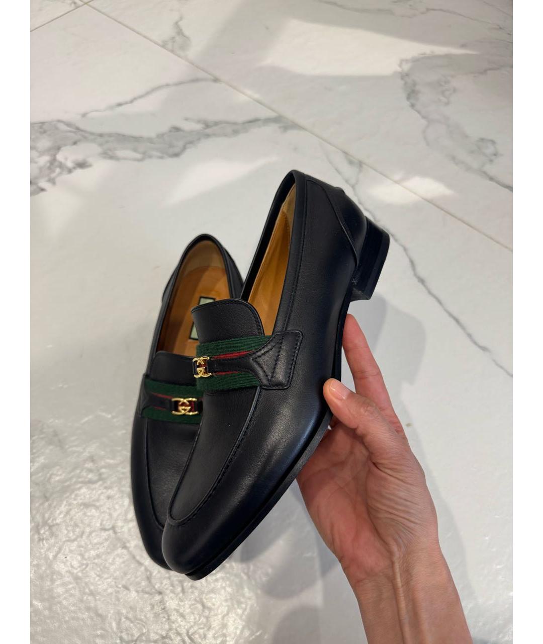 GUCCI Черные кожаные туфли, фото 7