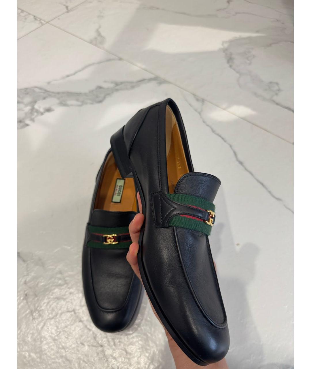 GUCCI Черные кожаные туфли, фото 3