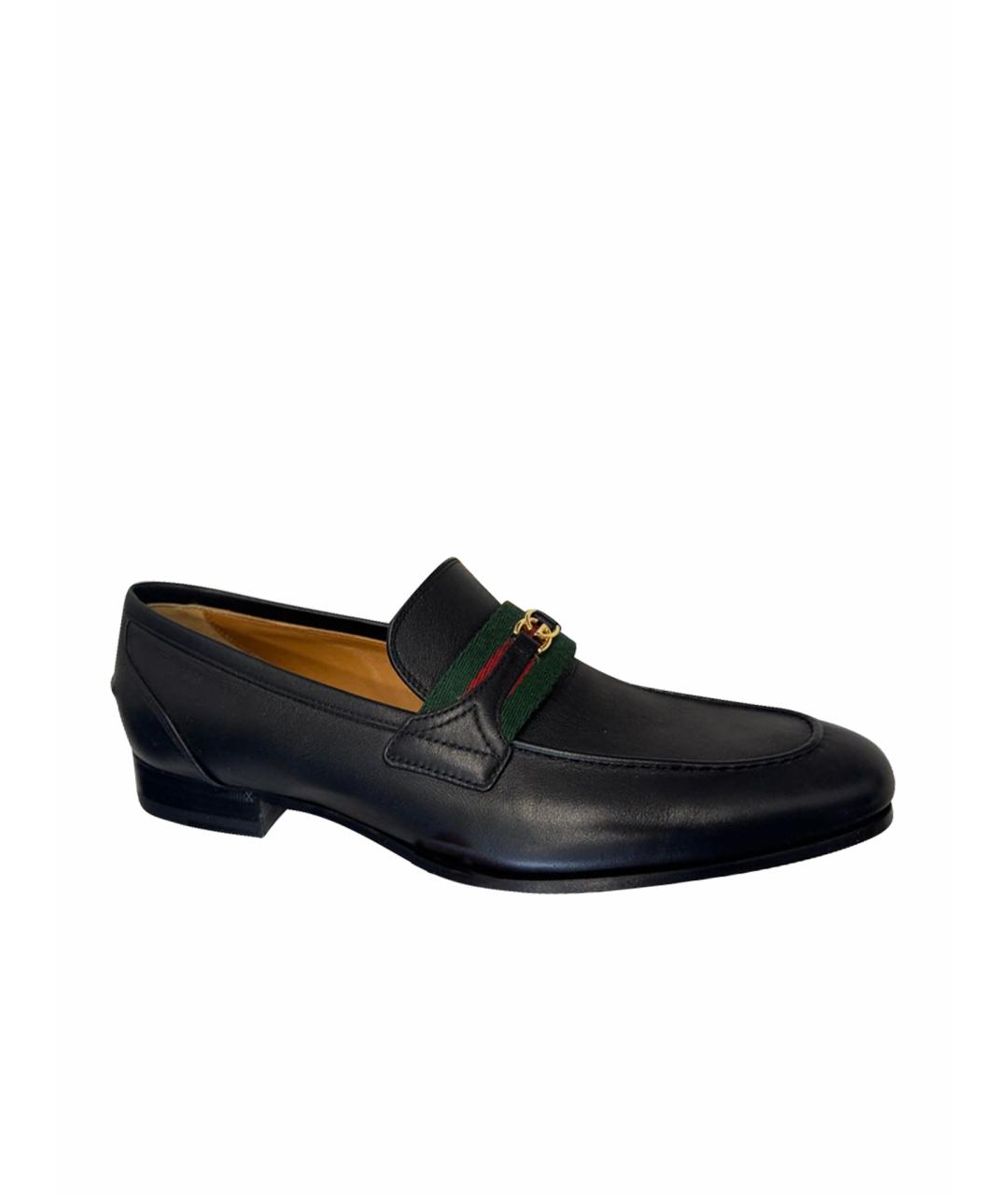 GUCCI Черные кожаные туфли, фото 1
