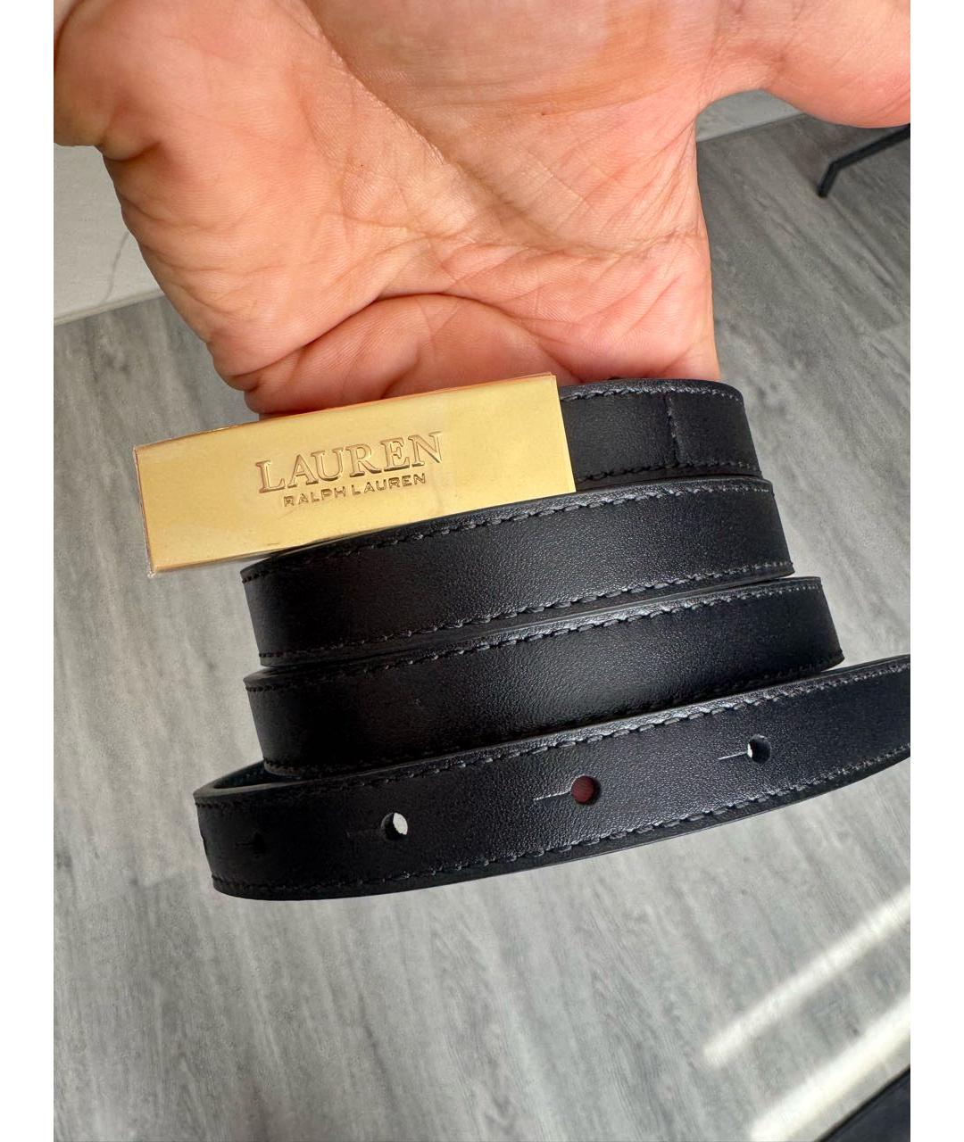 POLO RALPH LAUREN Черный кожаный ремень, фото 5