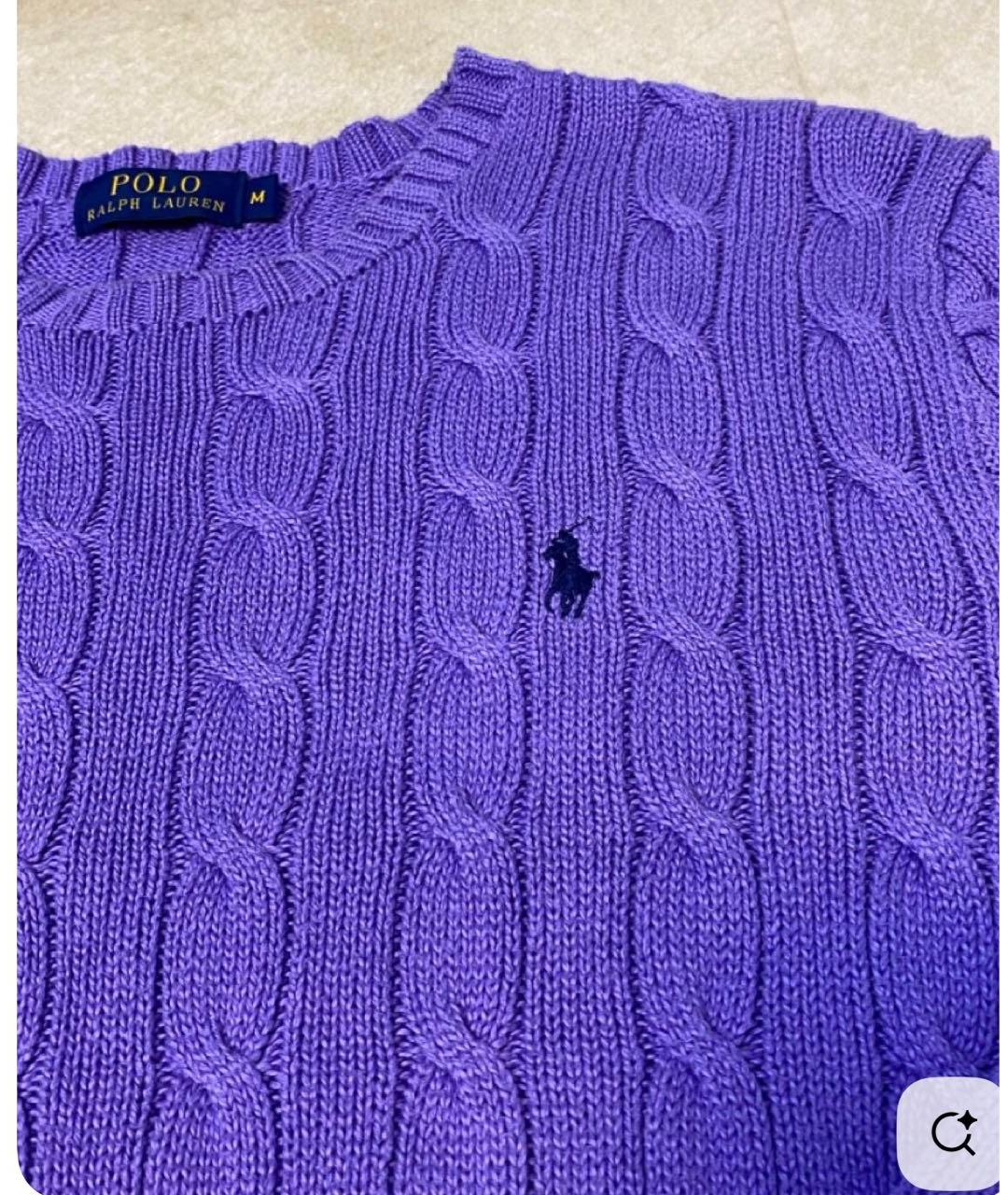 POLO RALPH LAUREN Фиолетовый хлопковый джемпер / свитер, фото 6