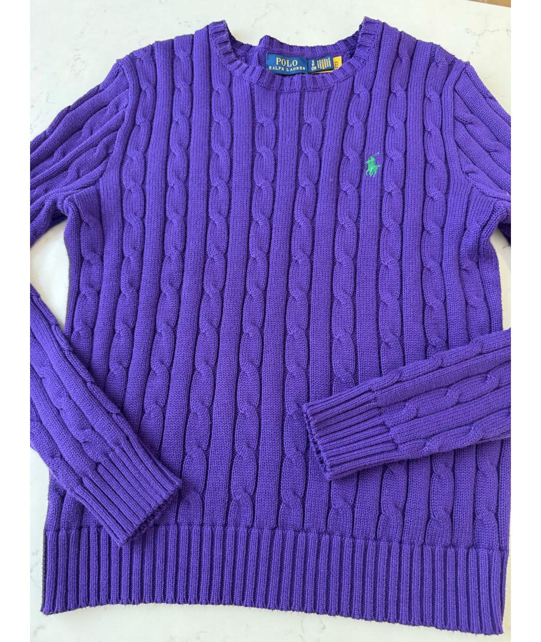POLO RALPH LAUREN Фиолетовый хлопковый джемпер / свитер, фото 5