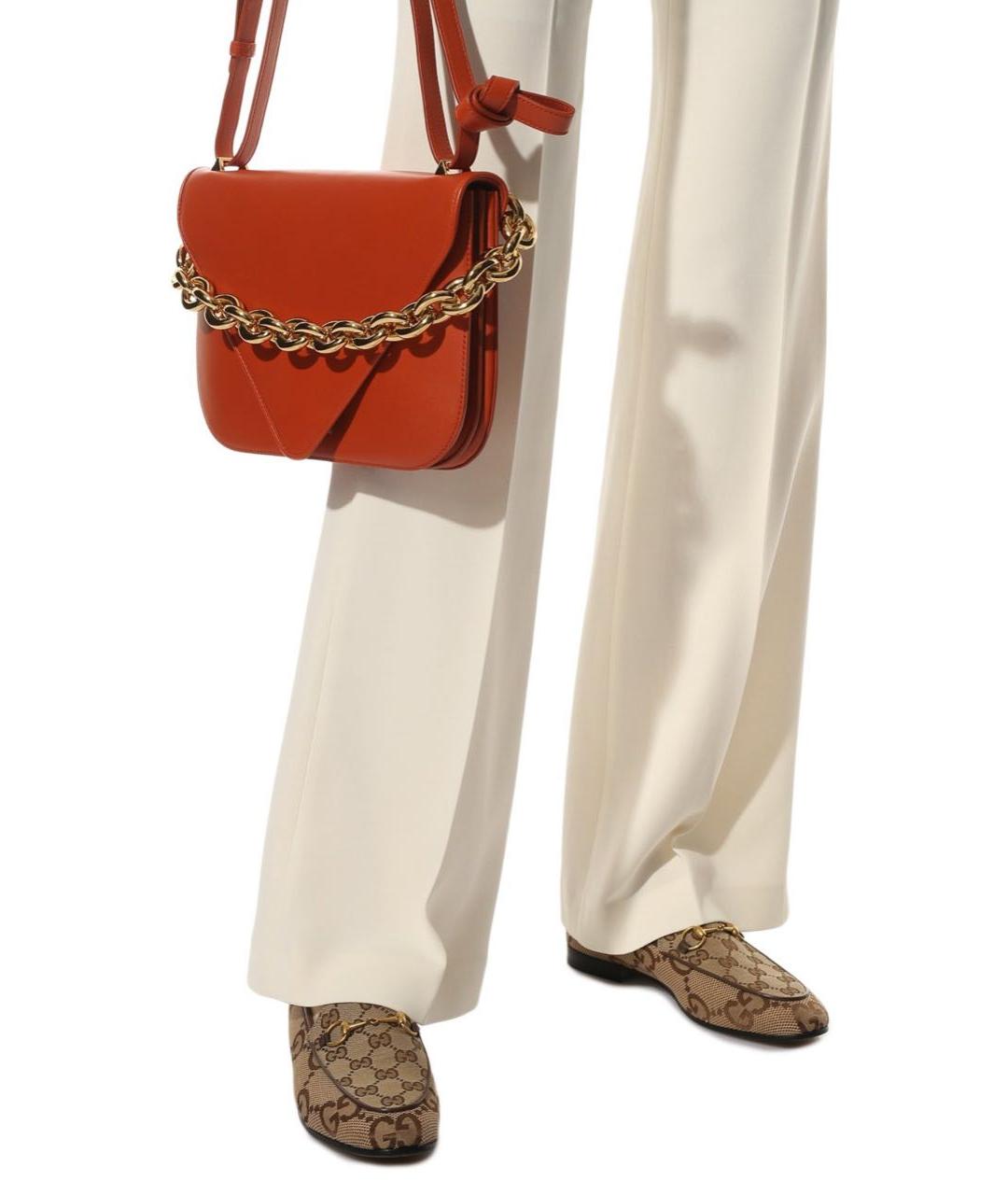 GUCCI Бежевые текстильные лоферы, фото 3