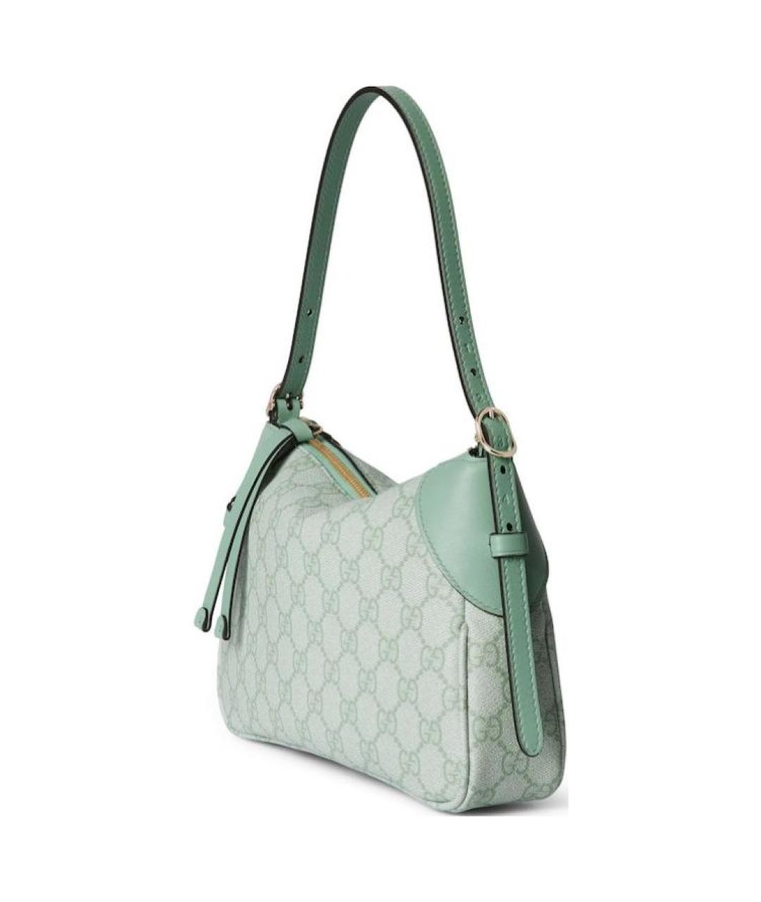 GUCCI Зеленая сумка через плечо из канвы, фото 3