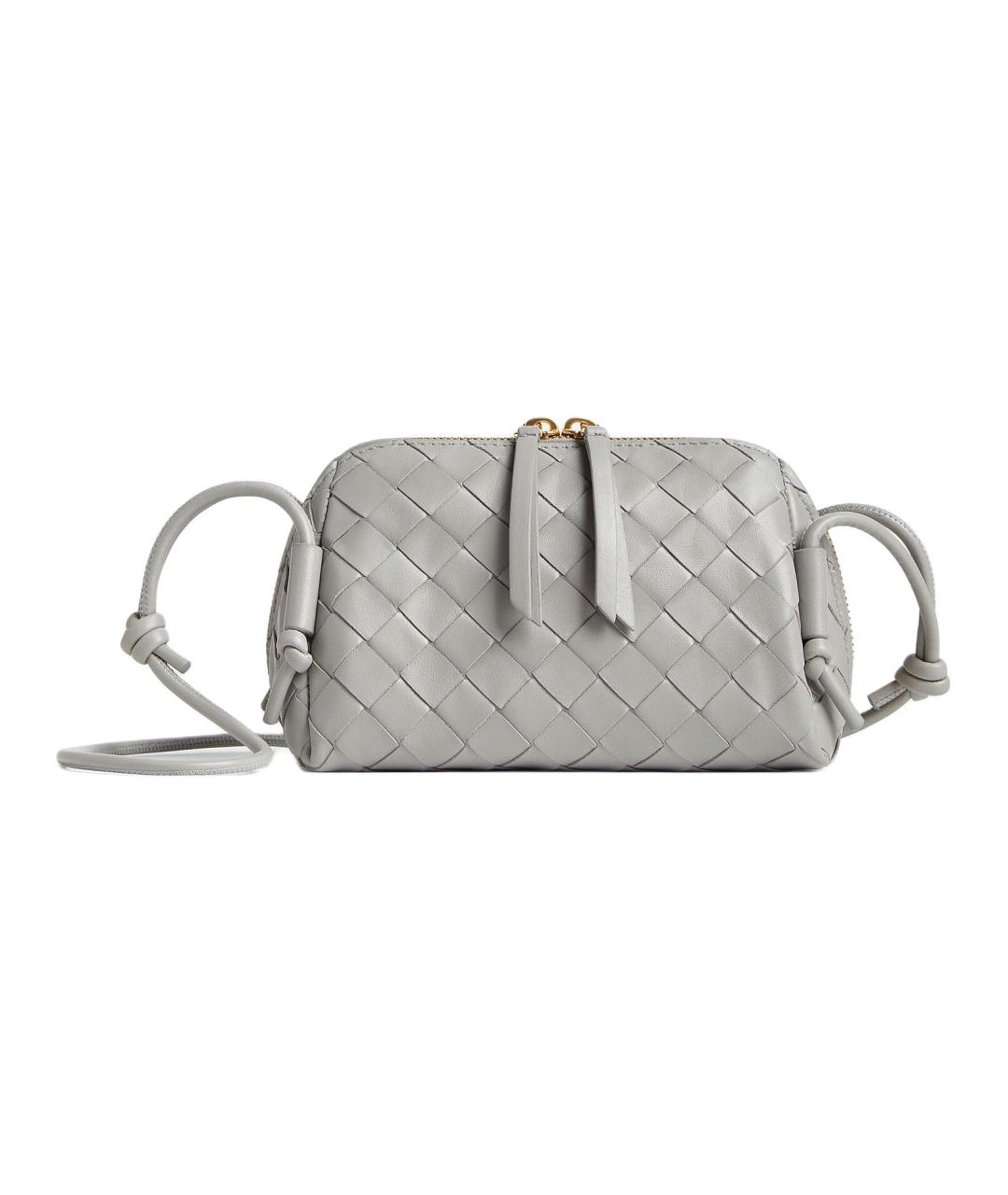 BOTTEGA VENETA Серая кожаная сумка через плечо, фото 1