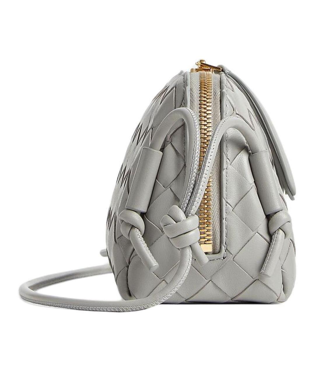 BOTTEGA VENETA Серая кожаная сумка через плечо, фото 2
