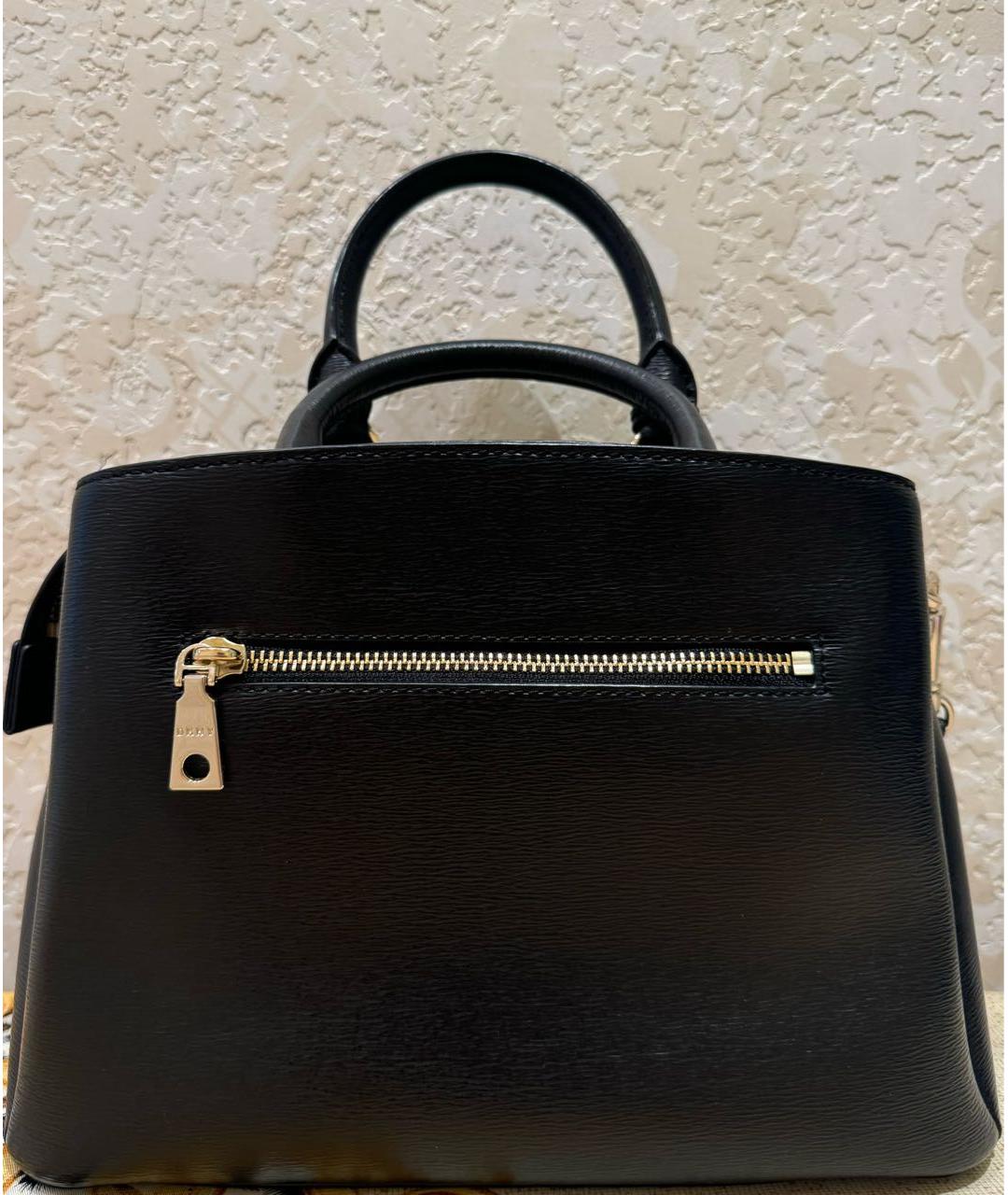 DKNY Черная кожаная сумка с короткими ручками, фото 2
