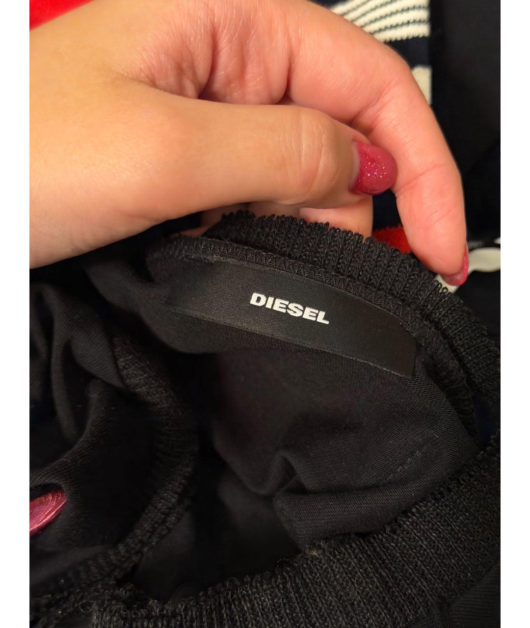 DIESEL Черная хлопковая футболка, фото 3