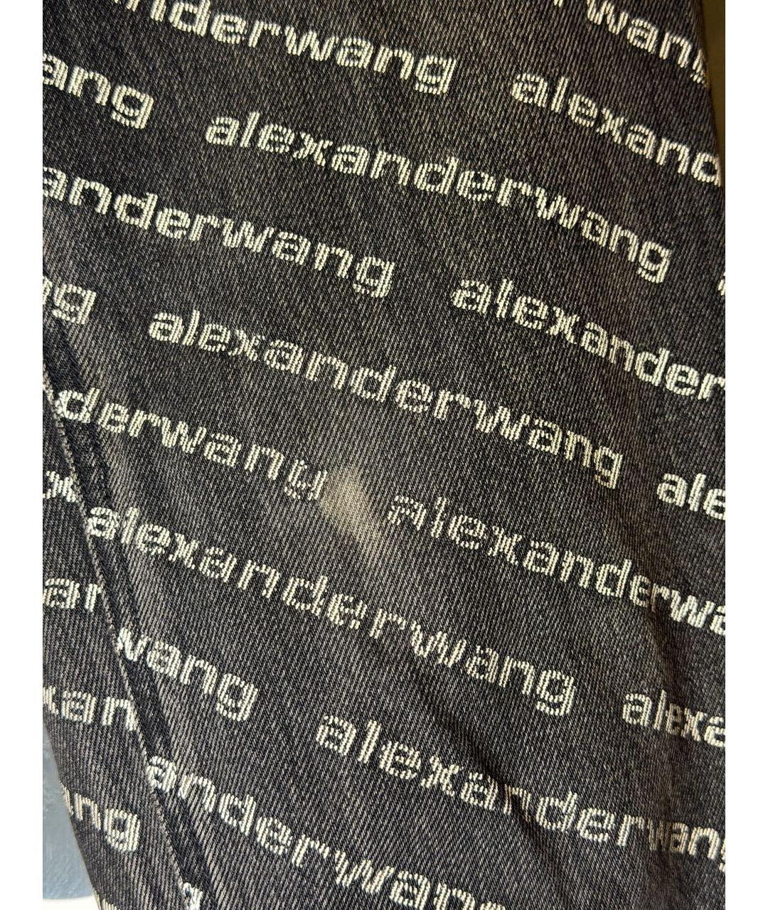 ALEXANDER WANG Антрацитовые хлопковые прямые джинсы, фото 6