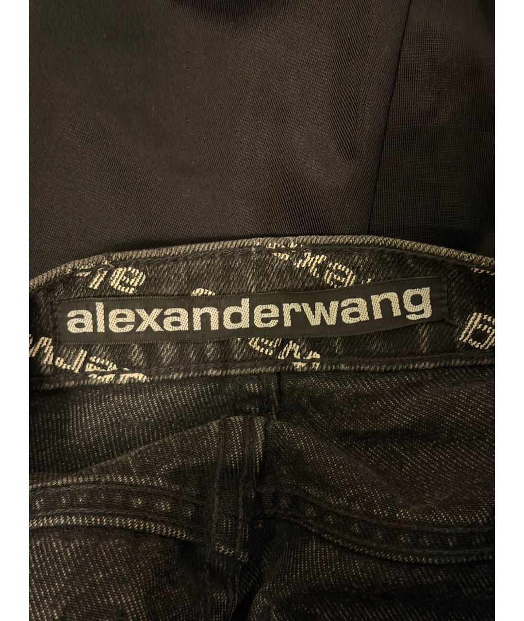 ALEXANDER WANG Антрацитовые хлопковые прямые джинсы, фото 4
