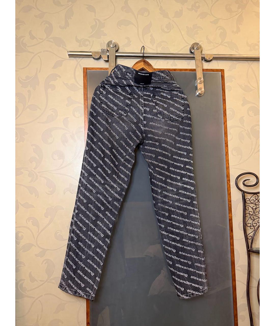 ALEXANDER WANG Антрацитовые хлопковые прямые джинсы, фото 2