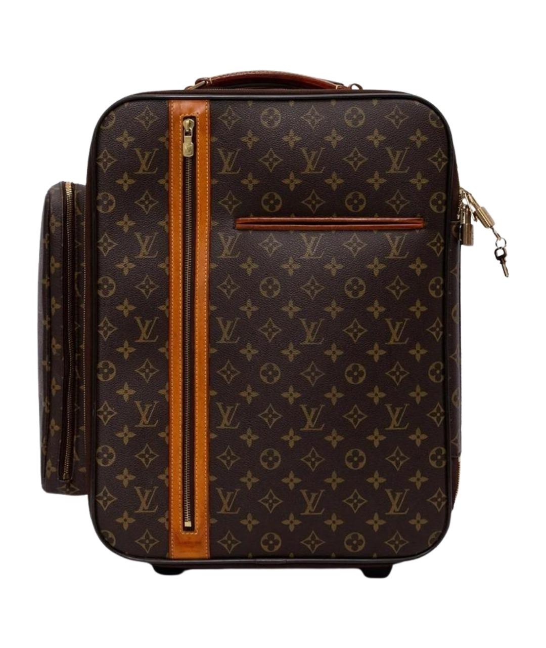 LOUIS VUITTON Коричневая кожаная юбка миди, фото 1