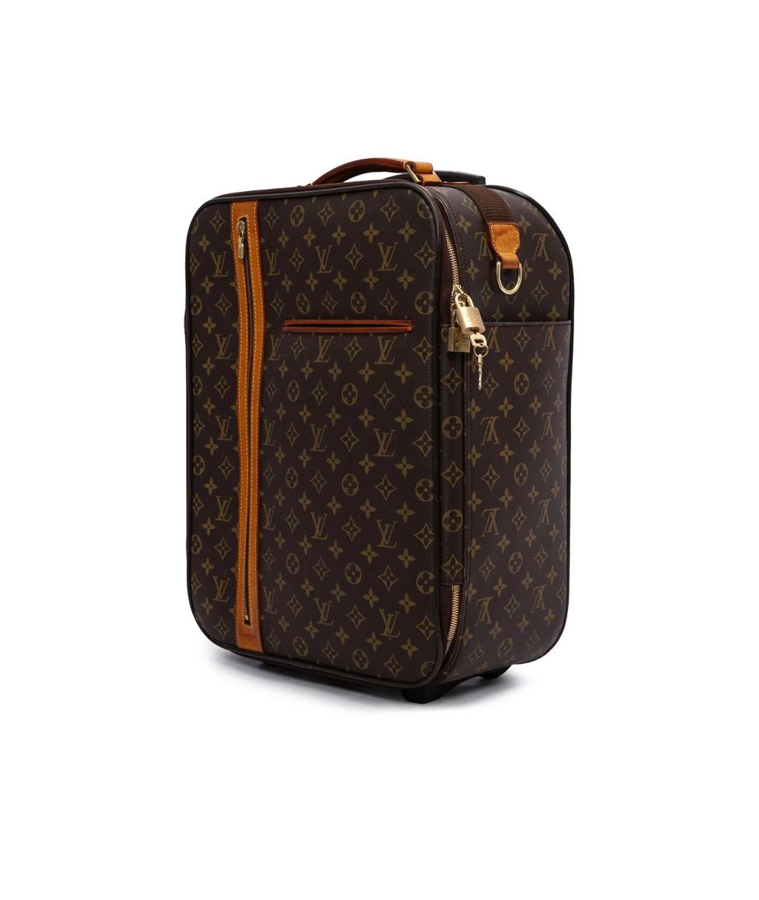 LOUIS VUITTON Коричневая кожаная юбка миди, фото 3