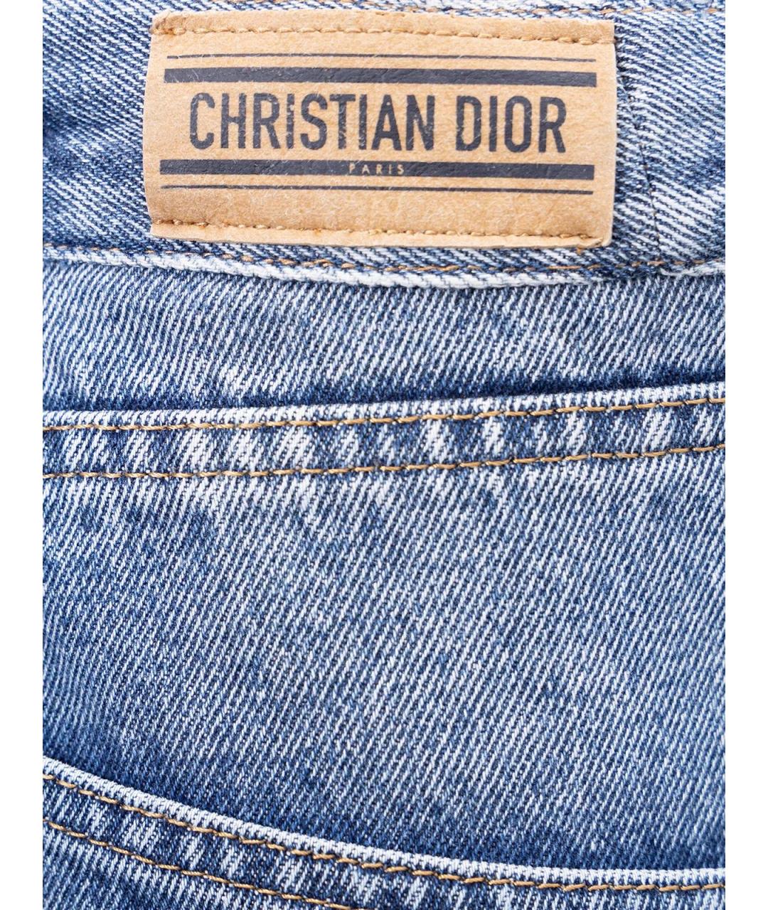 CHRISTIAN DIOR Синие хлопковые прямые джинсы, фото 5
