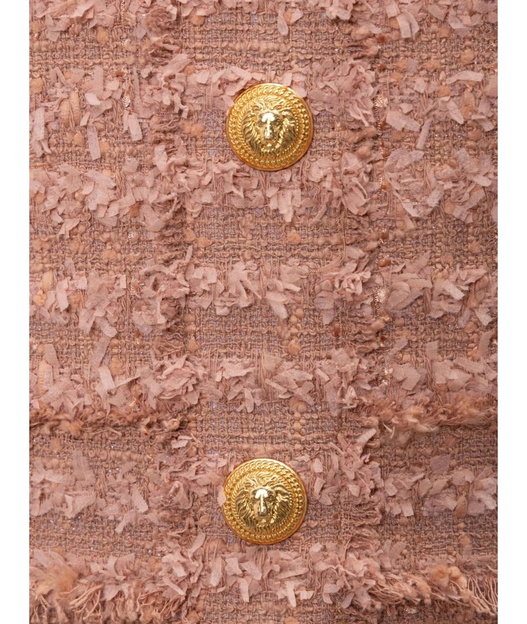 BALMAIN Розовое хлопковое повседневное платье, фото 3