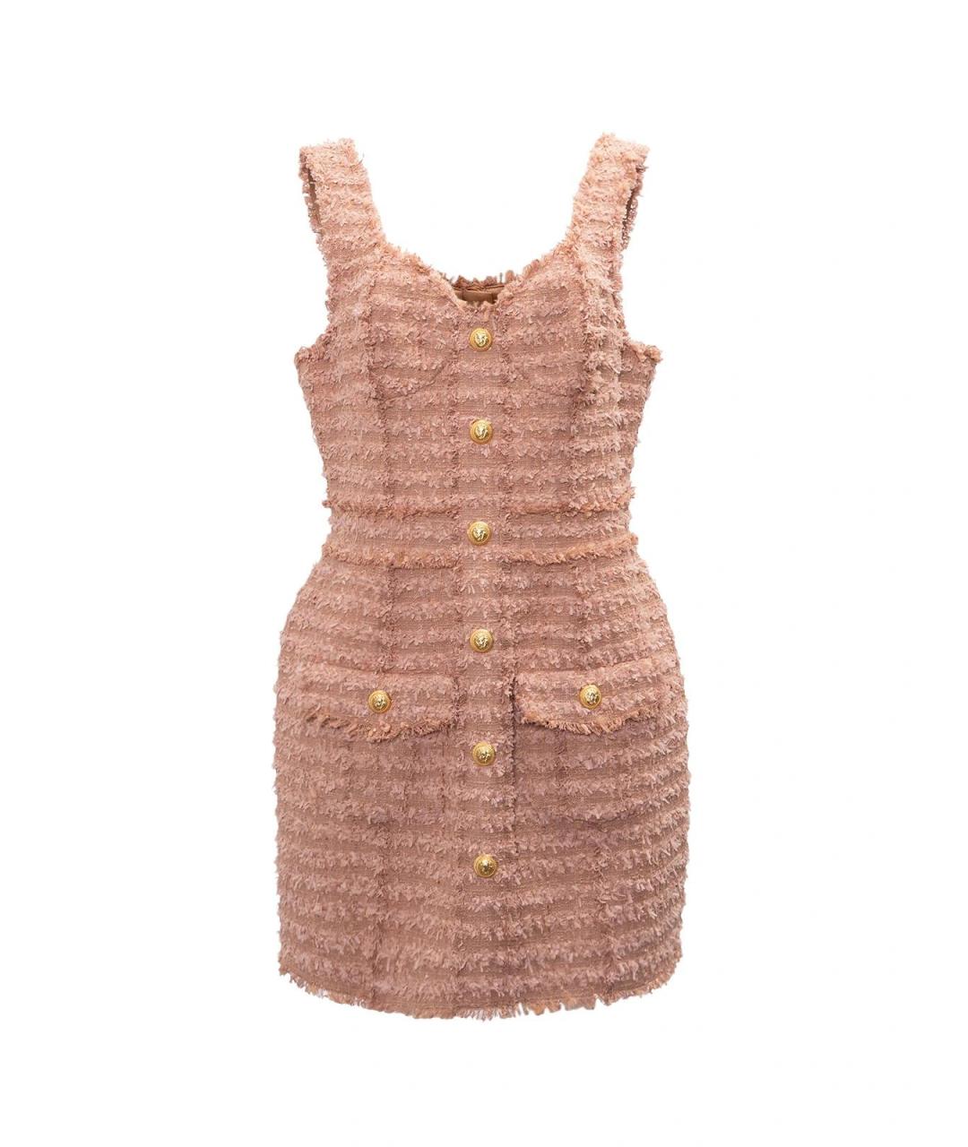 BALMAIN Розовое хлопковое повседневное платье, фото 1