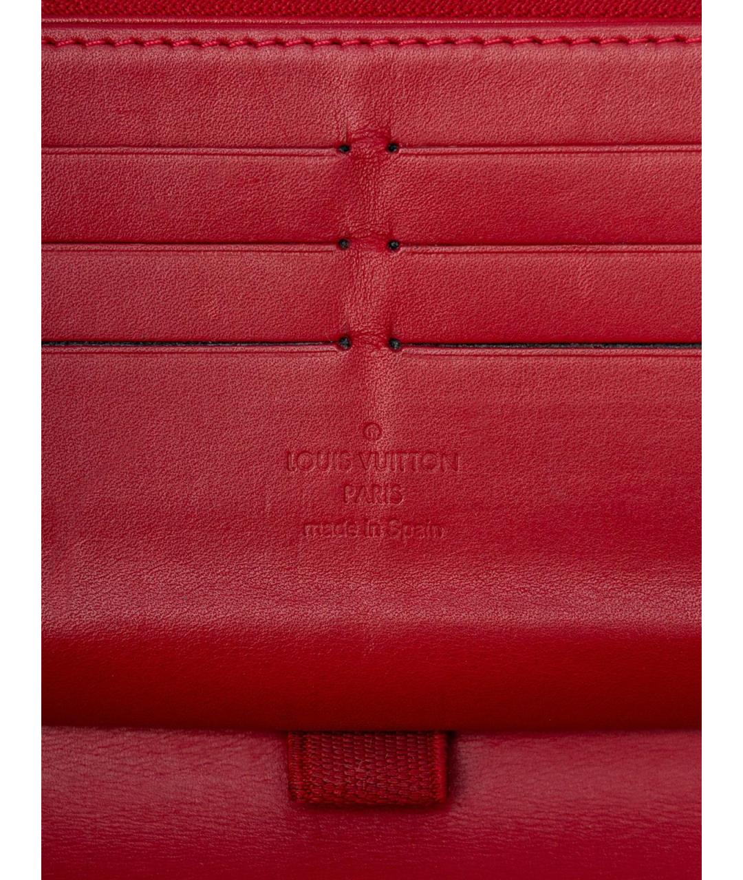 LOUIS VUITTON Красный кожаный кошелек, фото 5